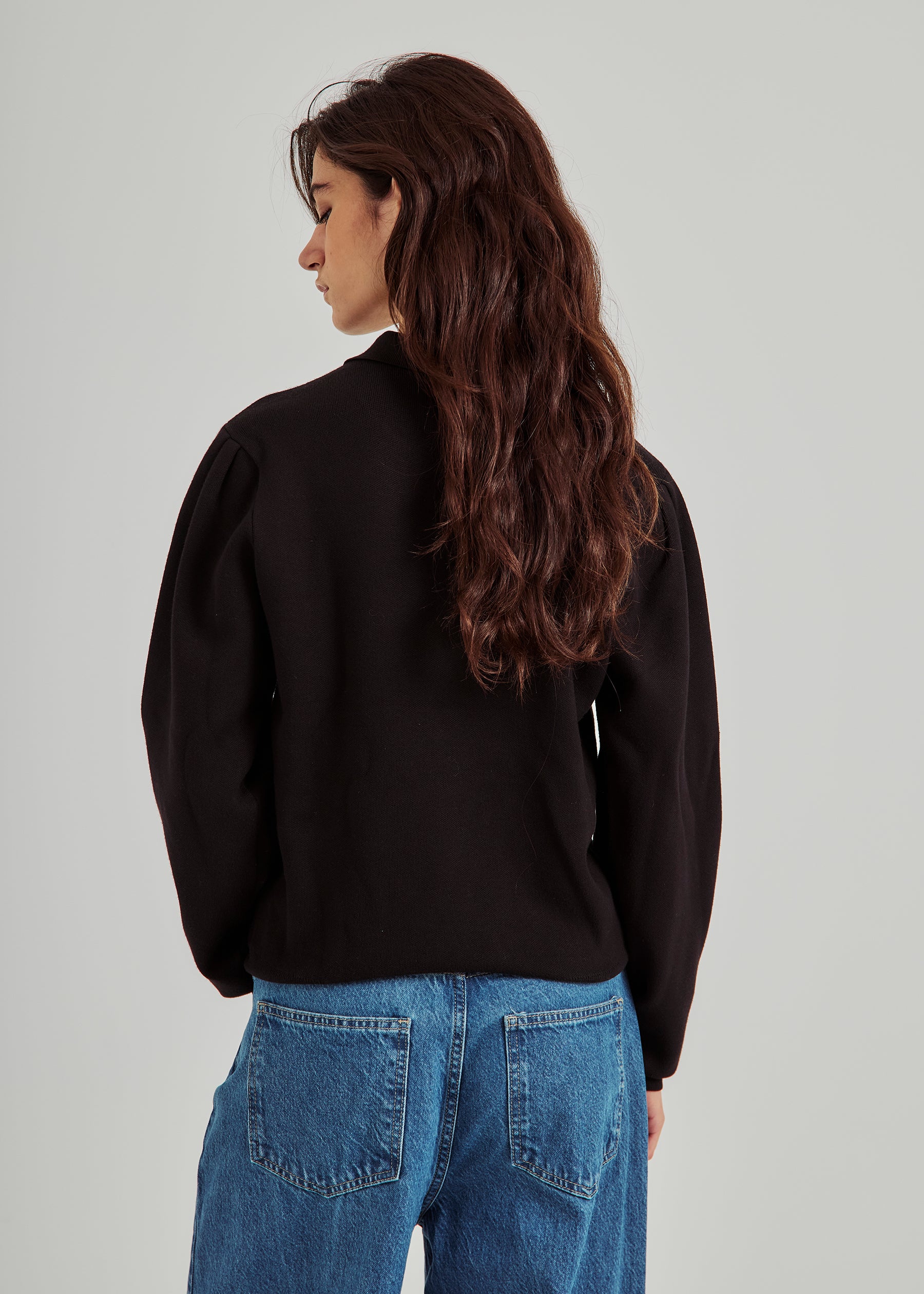 NORR Als polo knit top Knits Black