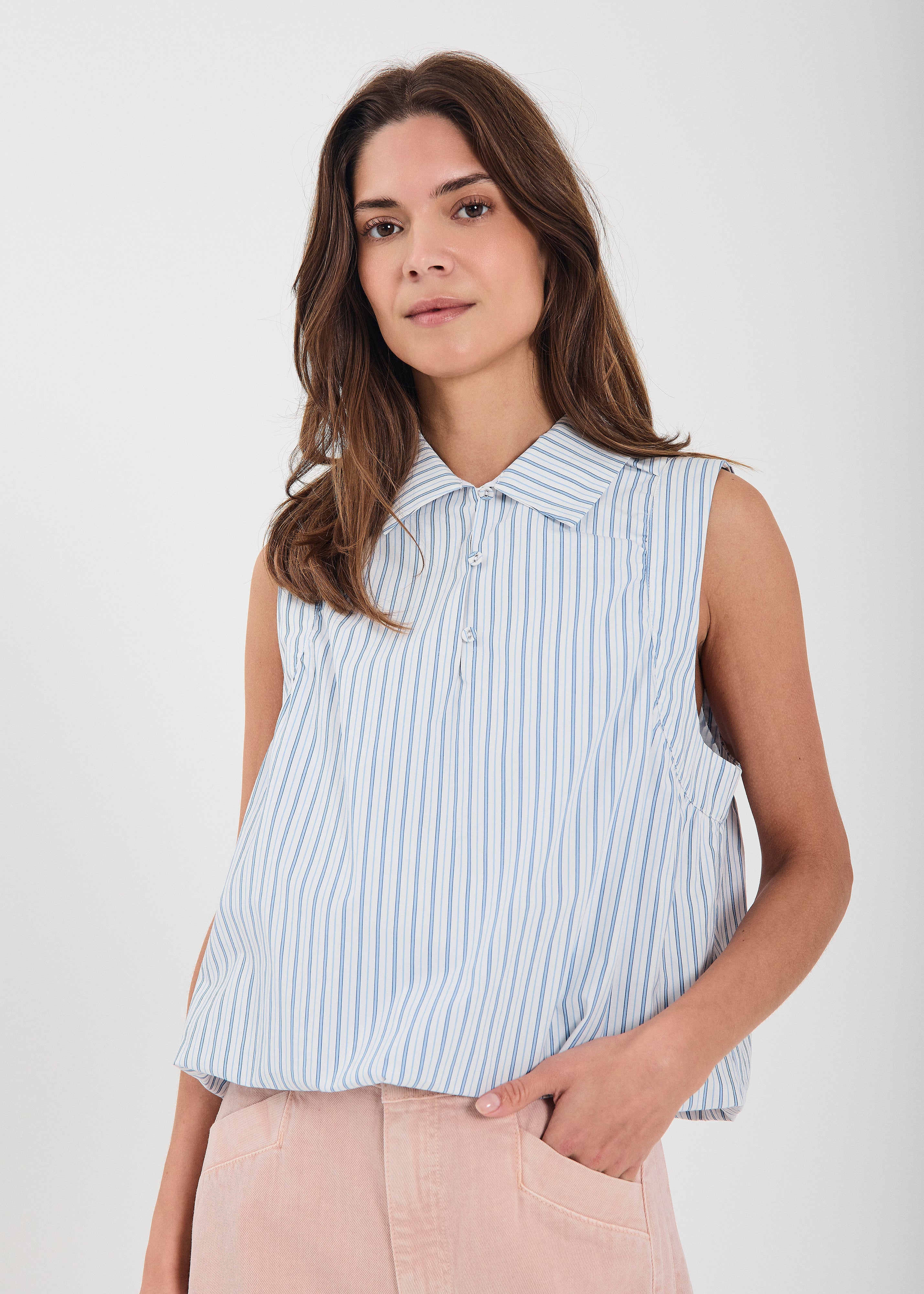 NORR Alva SL top Tops Light blue stripe