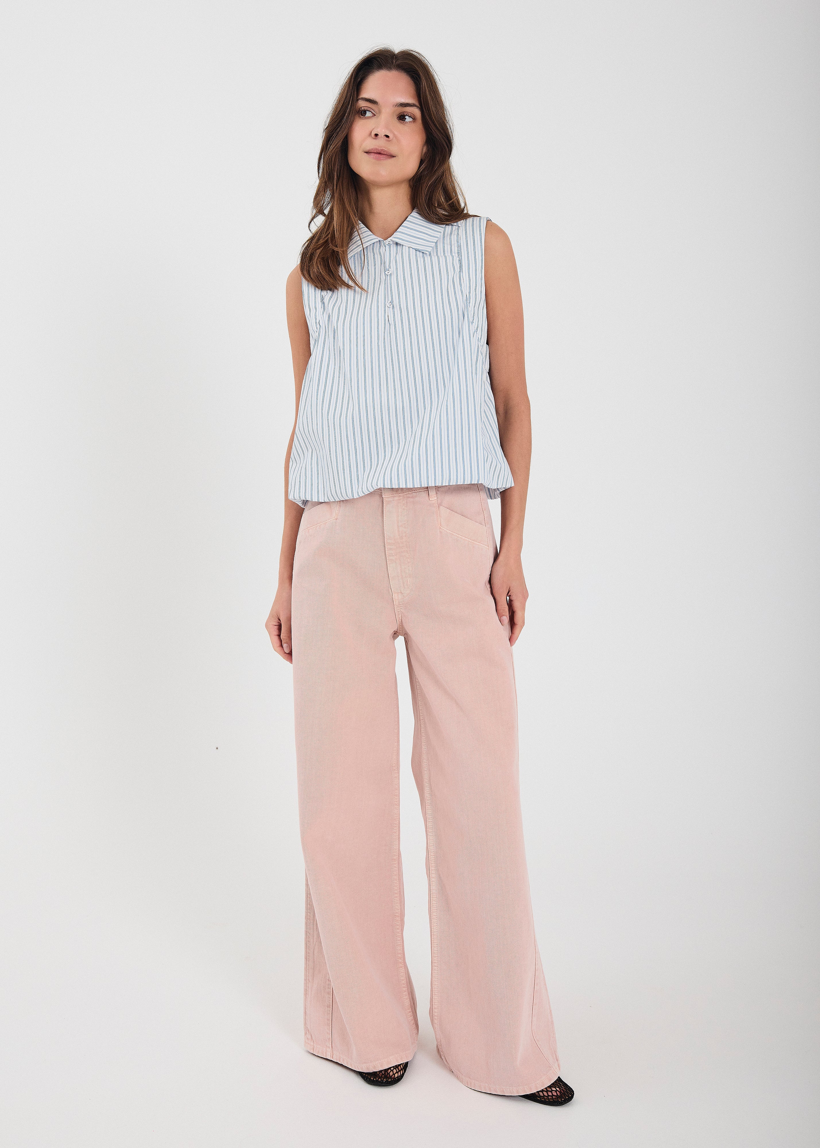 NORR Alva SL top Tops Light blue stripe