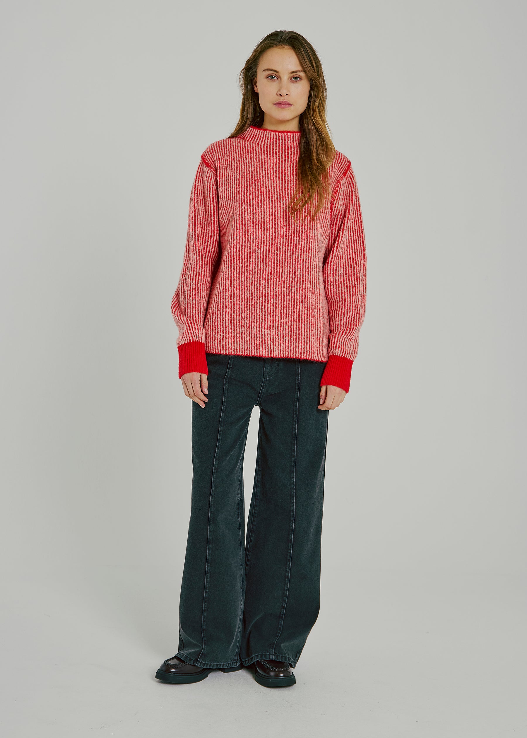 NORR Ames knit top Knits Red stripe