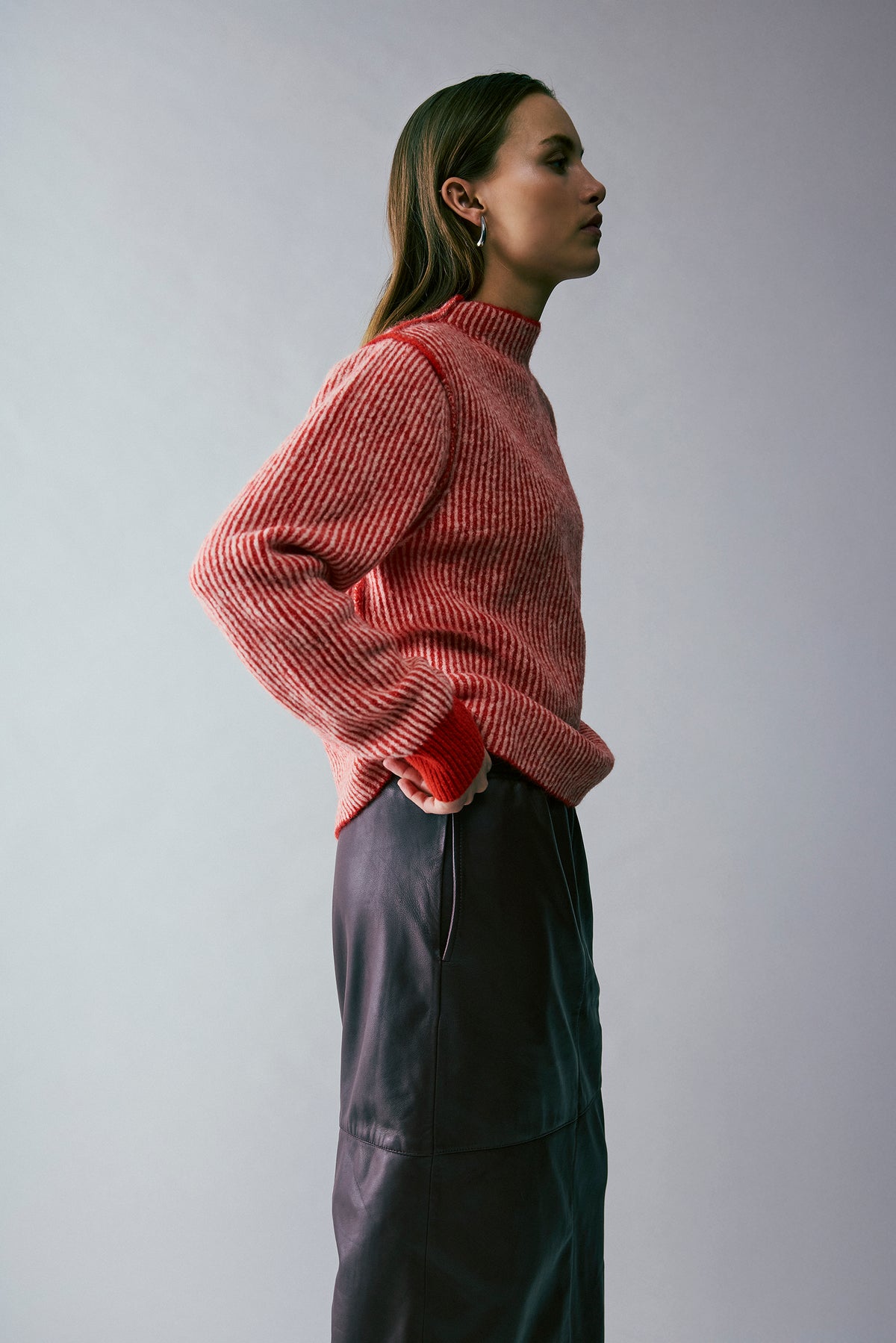 NORR Ames knit top Knits Red stripe