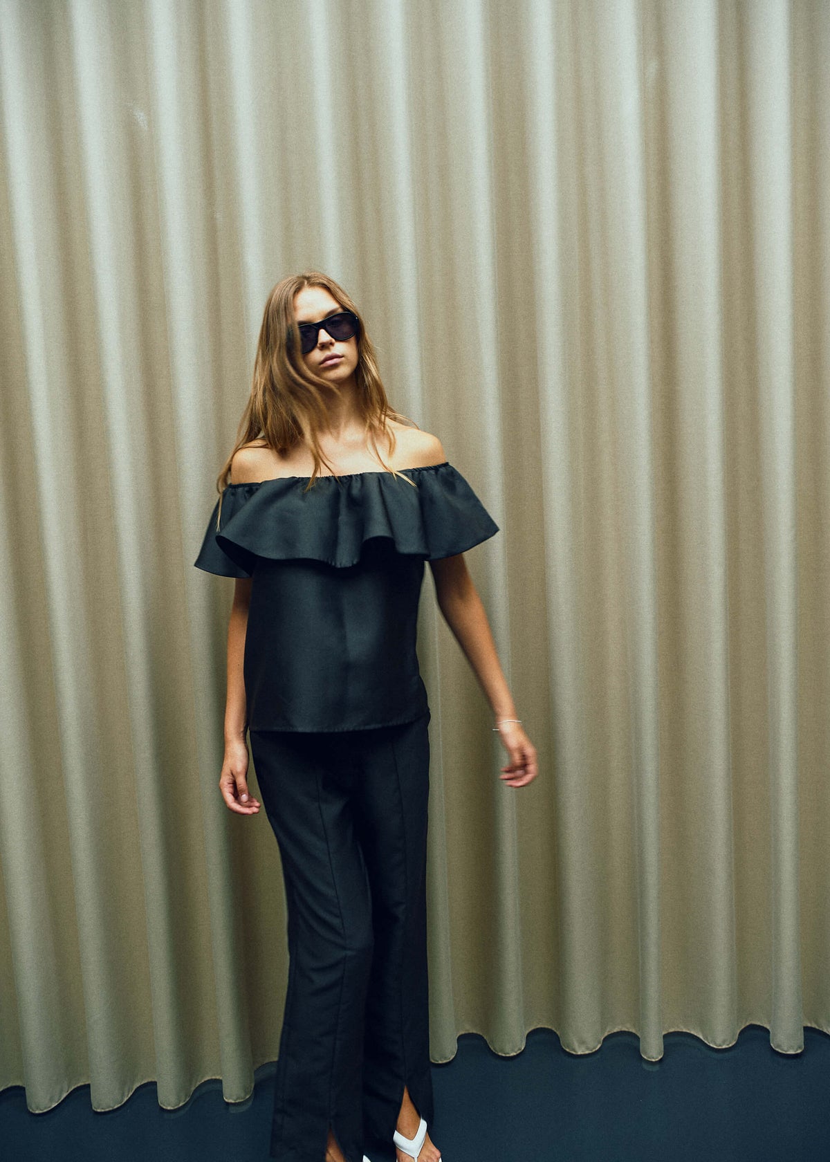 NORR Ana off shoulder top Tops Black