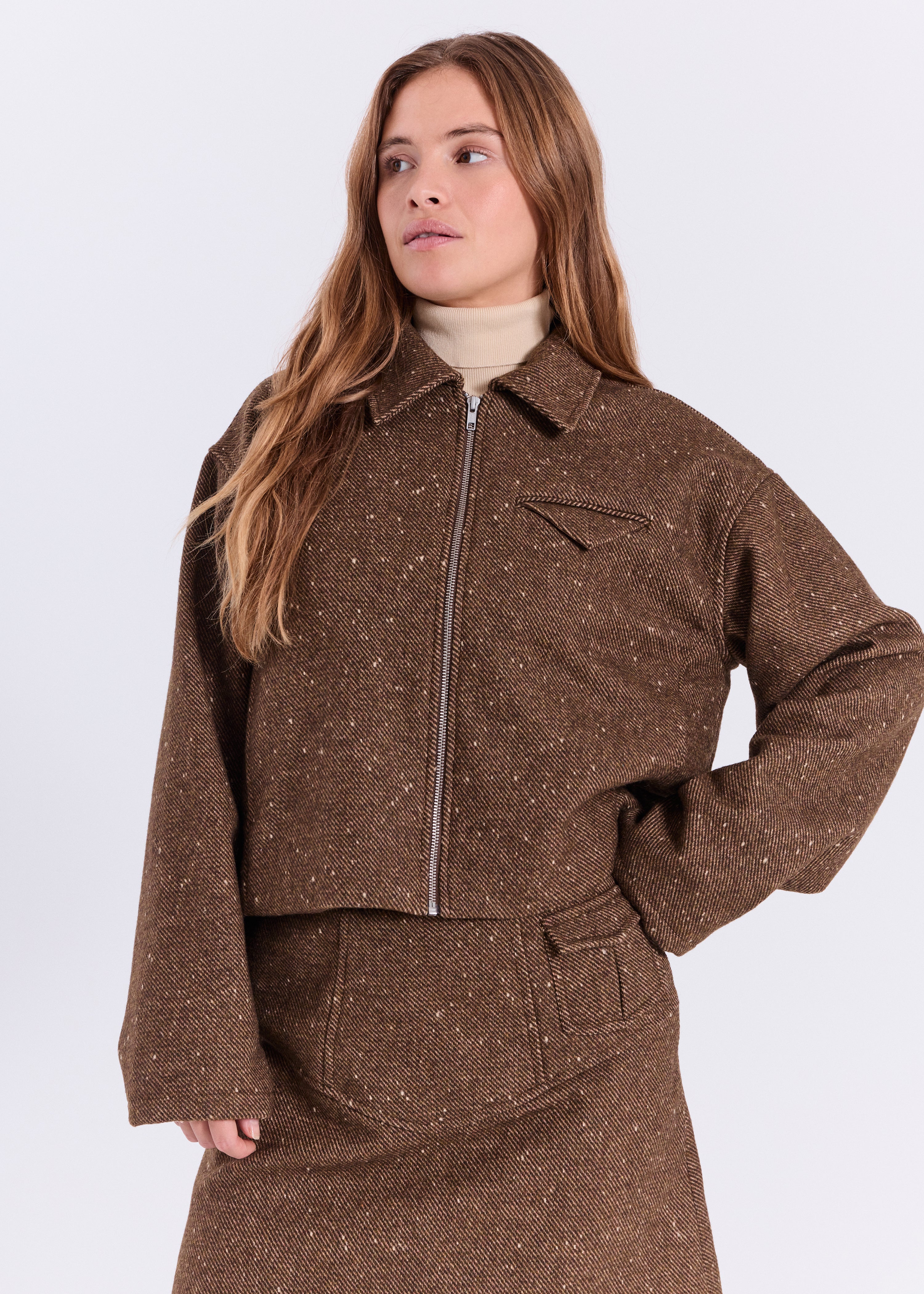 NORR Aya short jacket Jackets Brown
