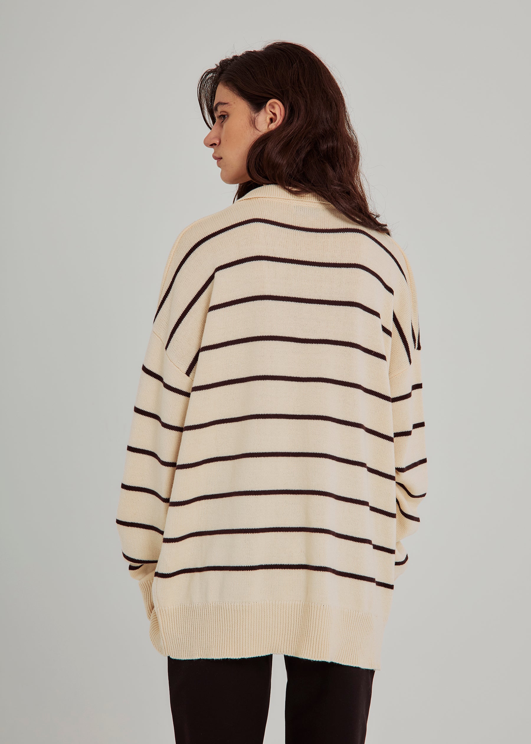 NORR Canto knit top Tops Brown stripe