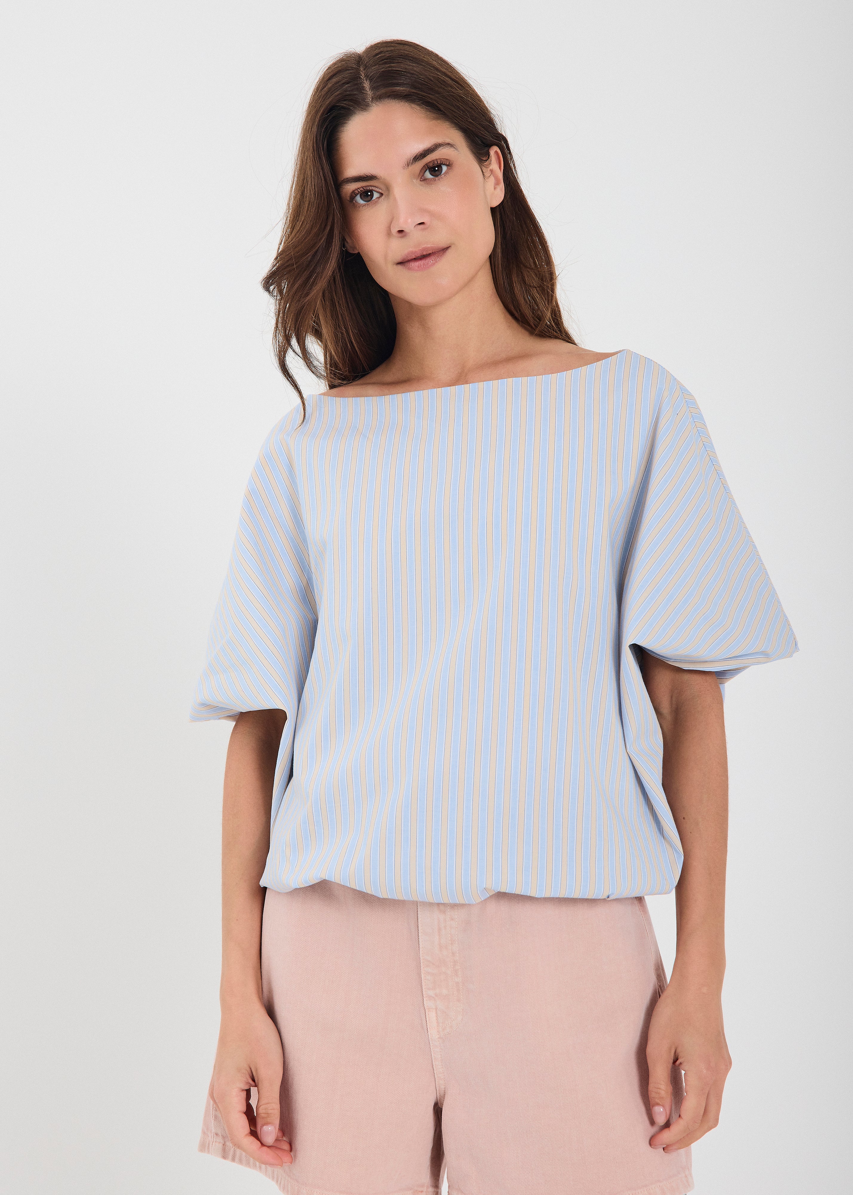 NORR Carlo striped top Tops Straw