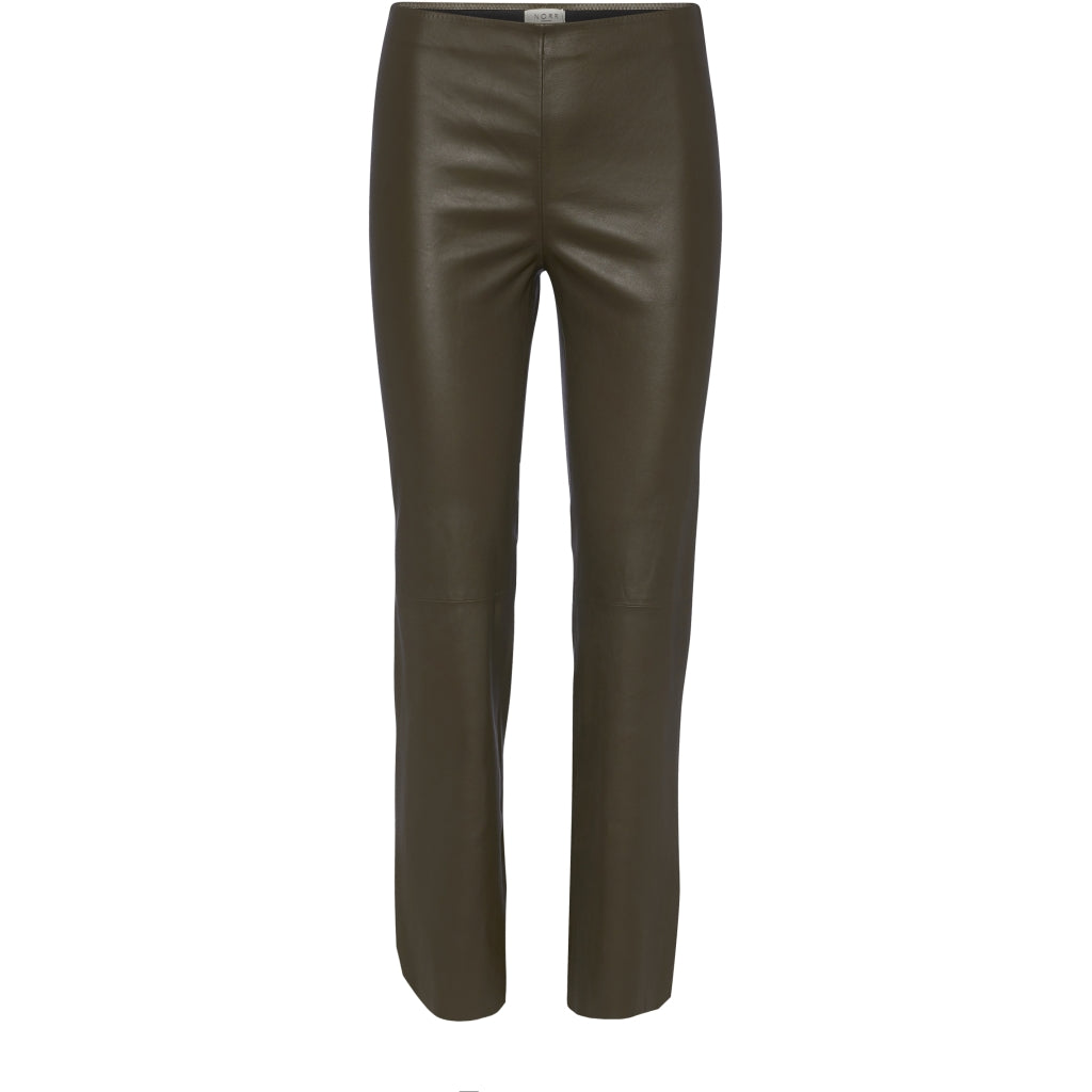 NORR Celia stretch leather pants Pants Dark Brown