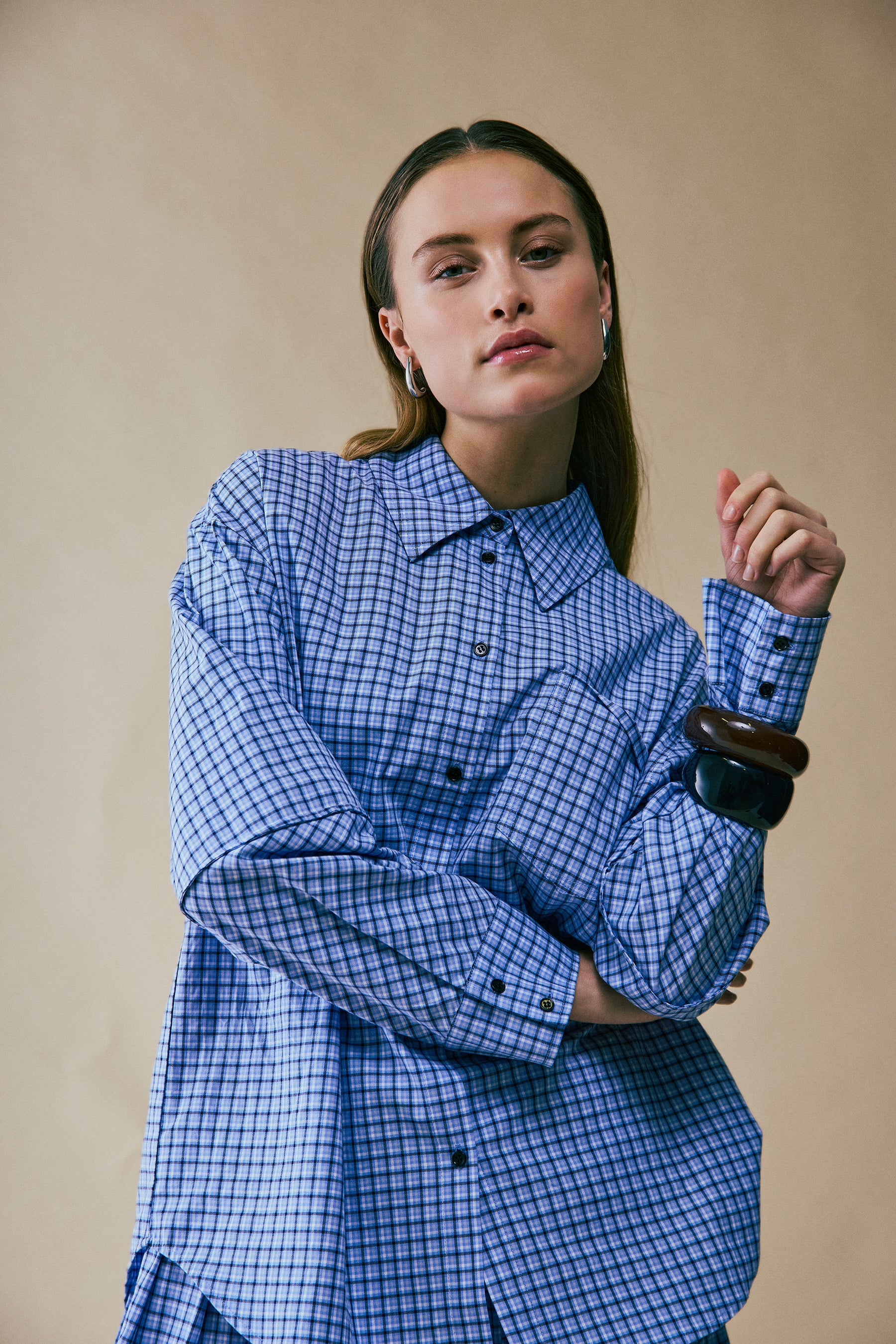 NORR Cinnamon shirt Shirts Blue check