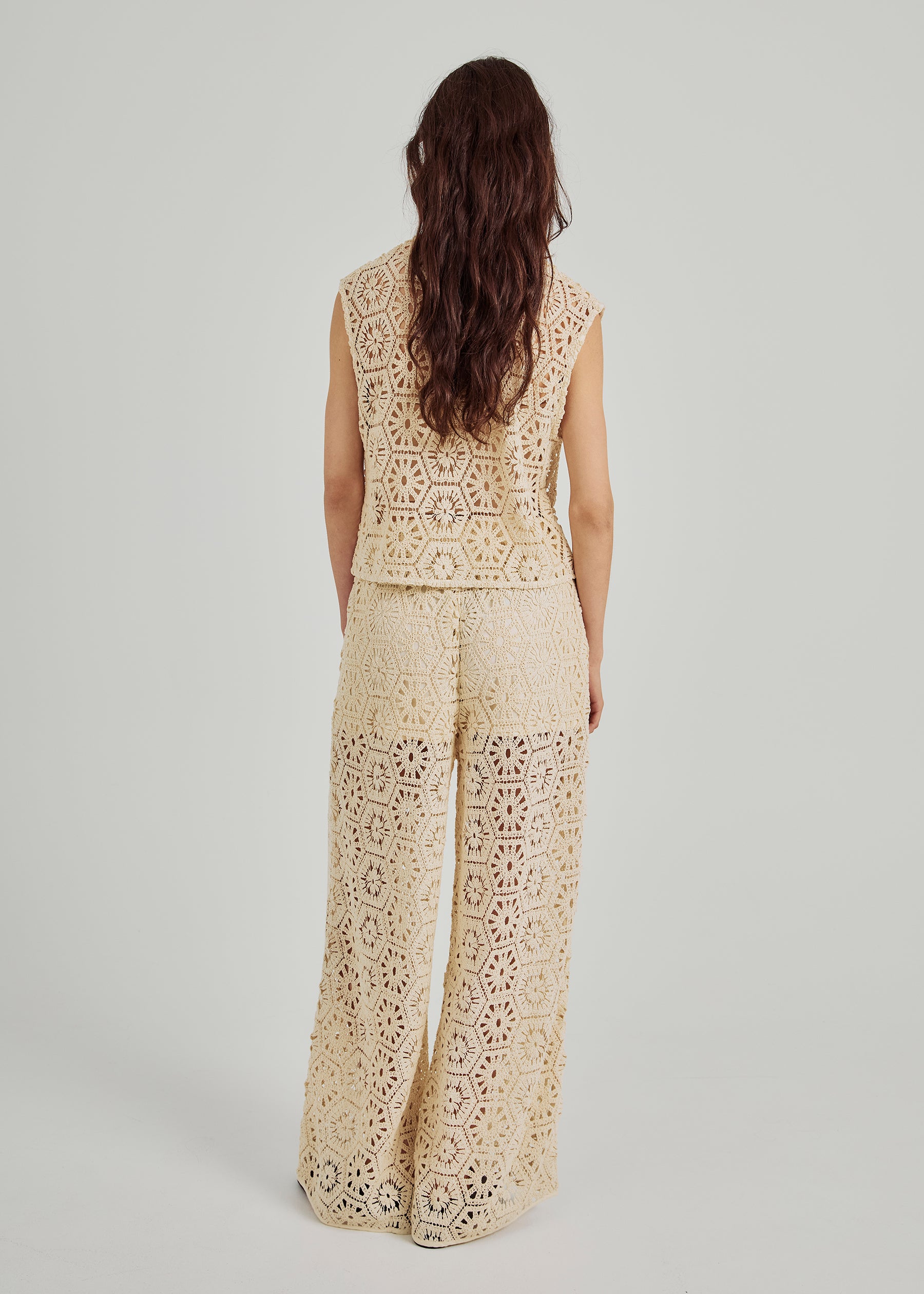 NORR Crochet pants Pants Off-white