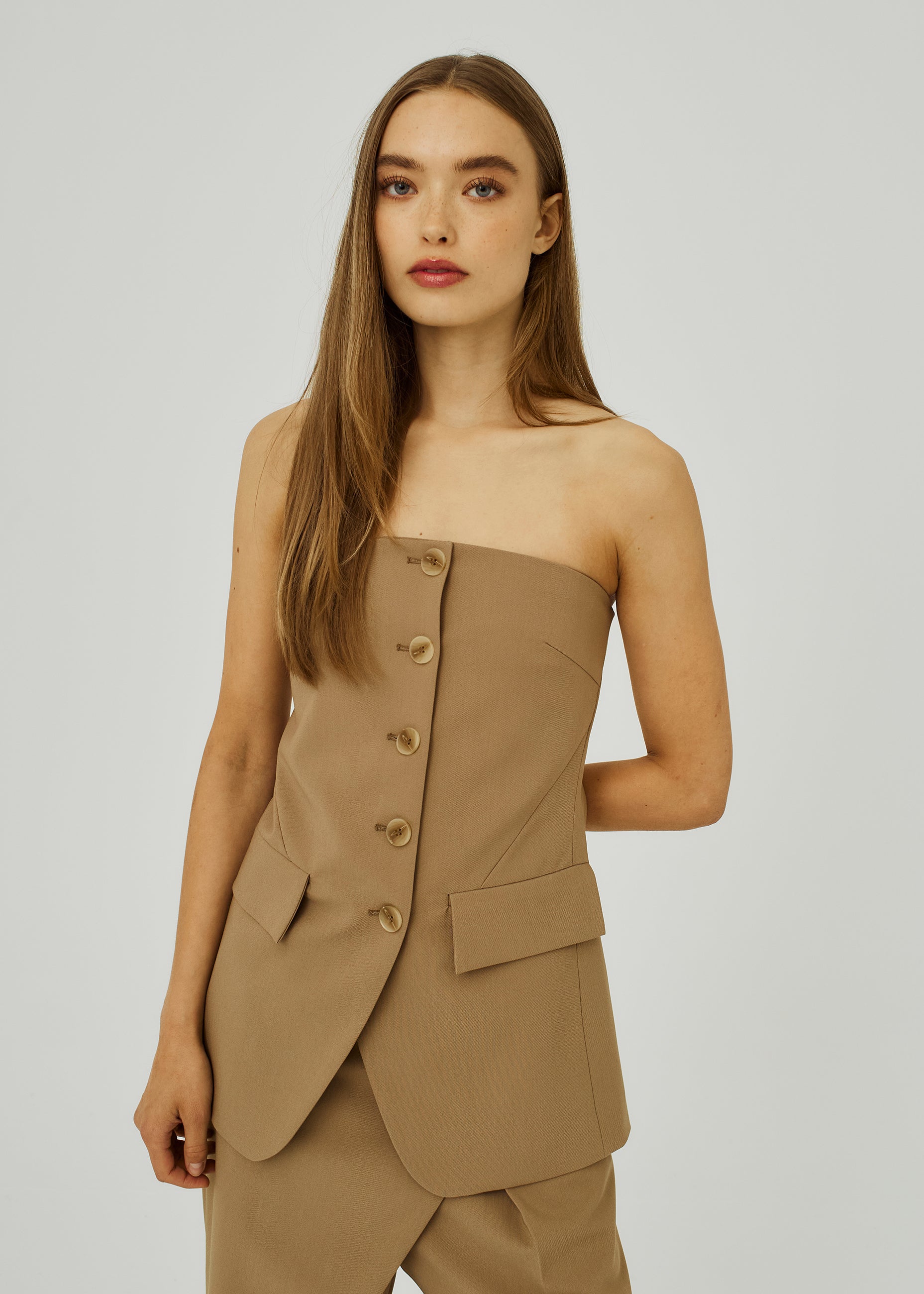 NORR Eluna tube top Tops Warm Beige