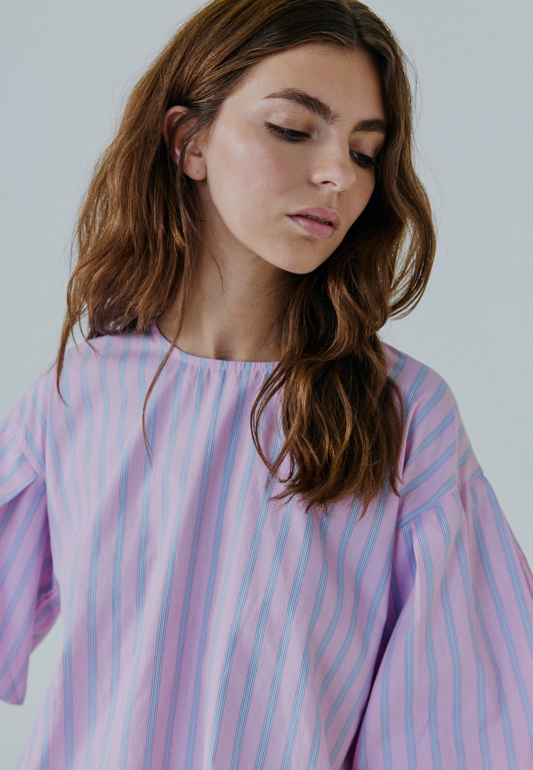 NORR Emily SS top Tops Blue/pink stripe