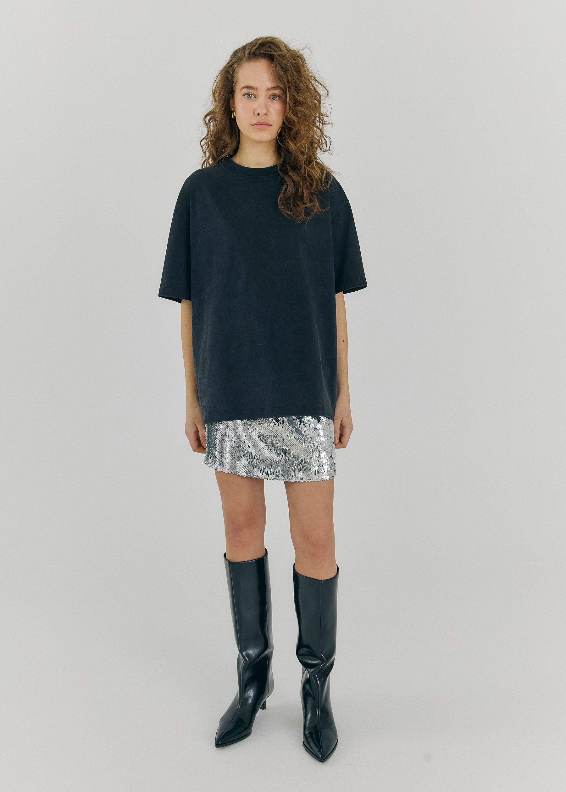 NORR Emma mini skirt Skirts Silver