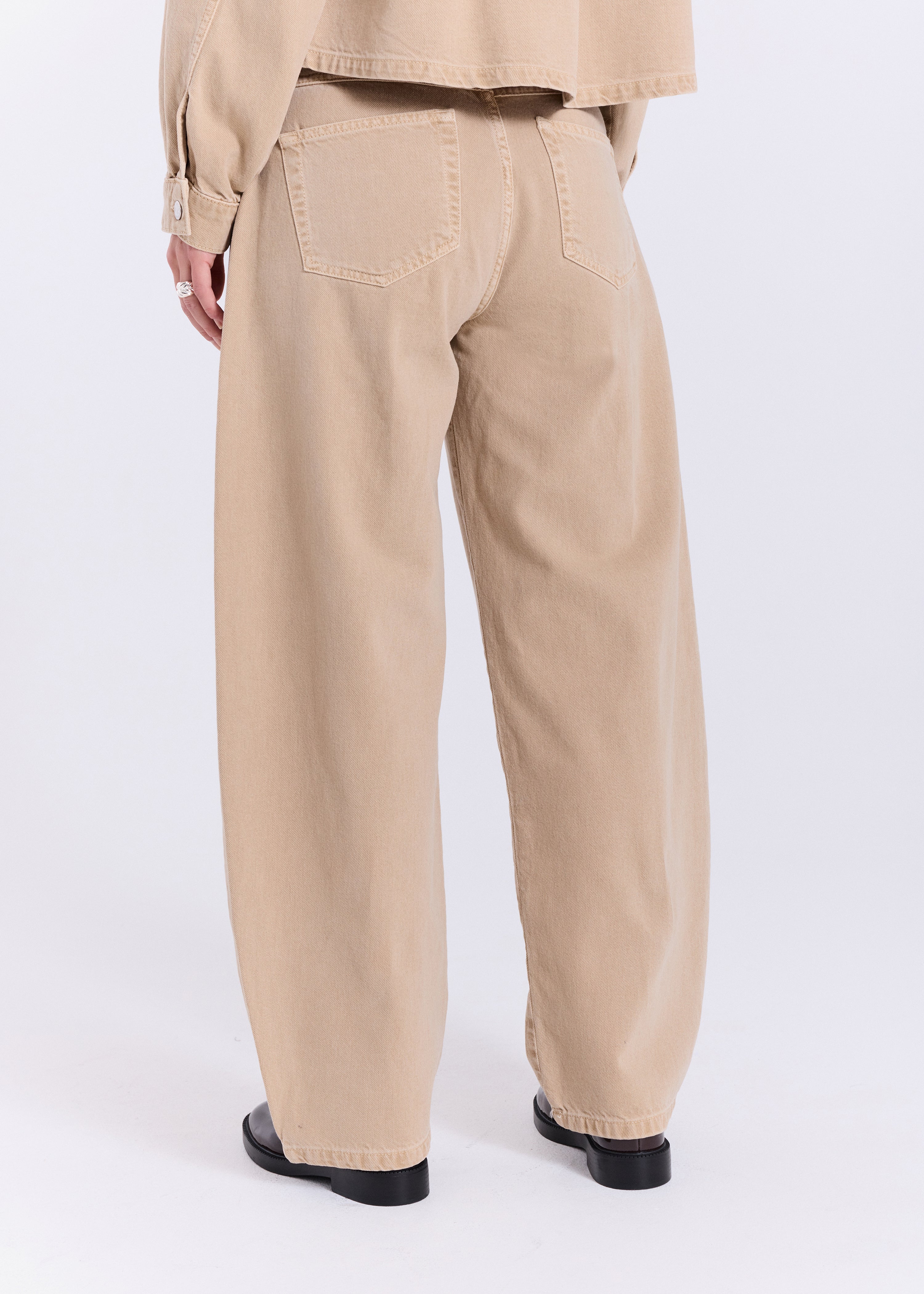 NORR Evelyna baggy barrel jeans Pants Beige Wash