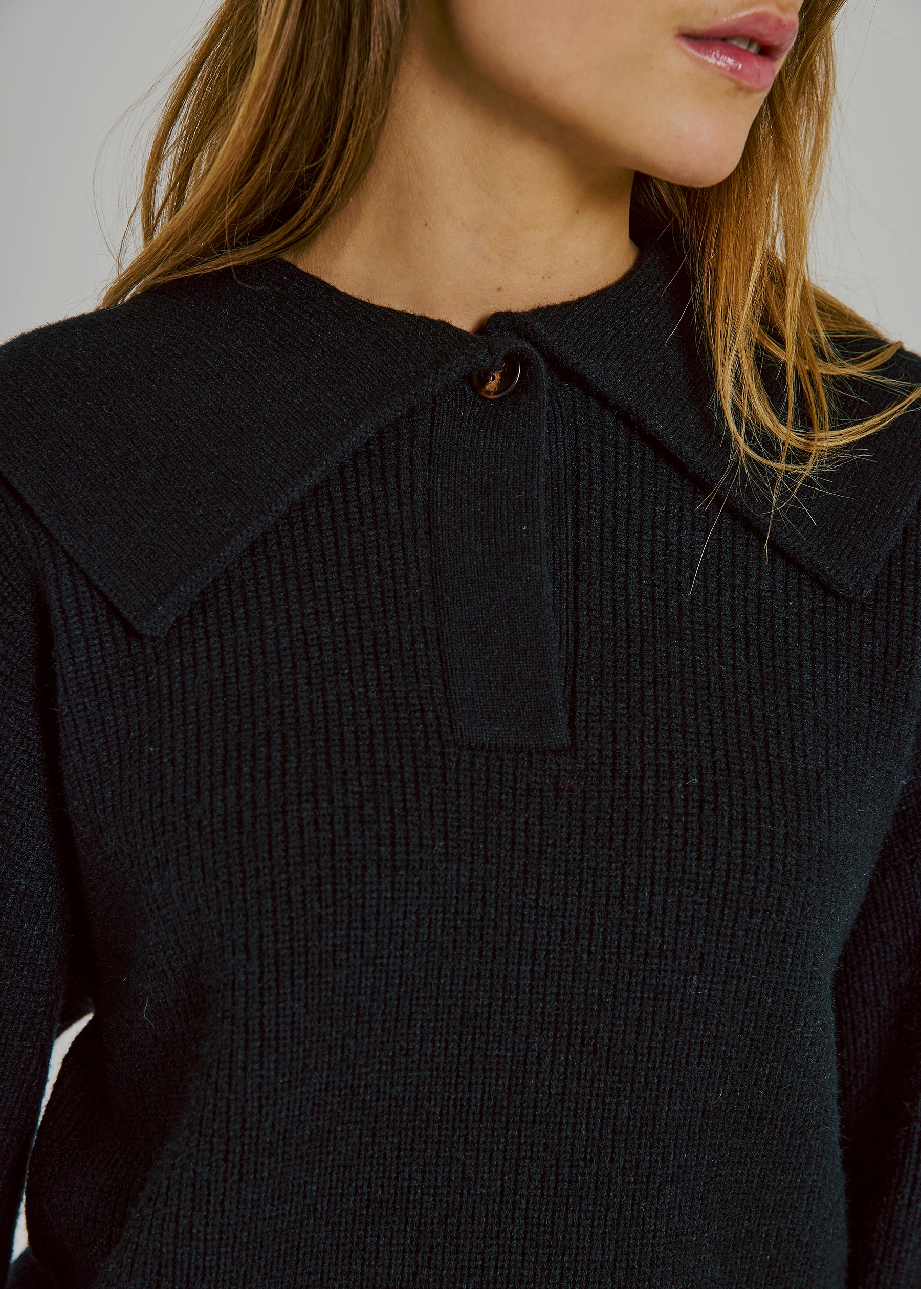 NORR Fea sailor knit top Knits Black