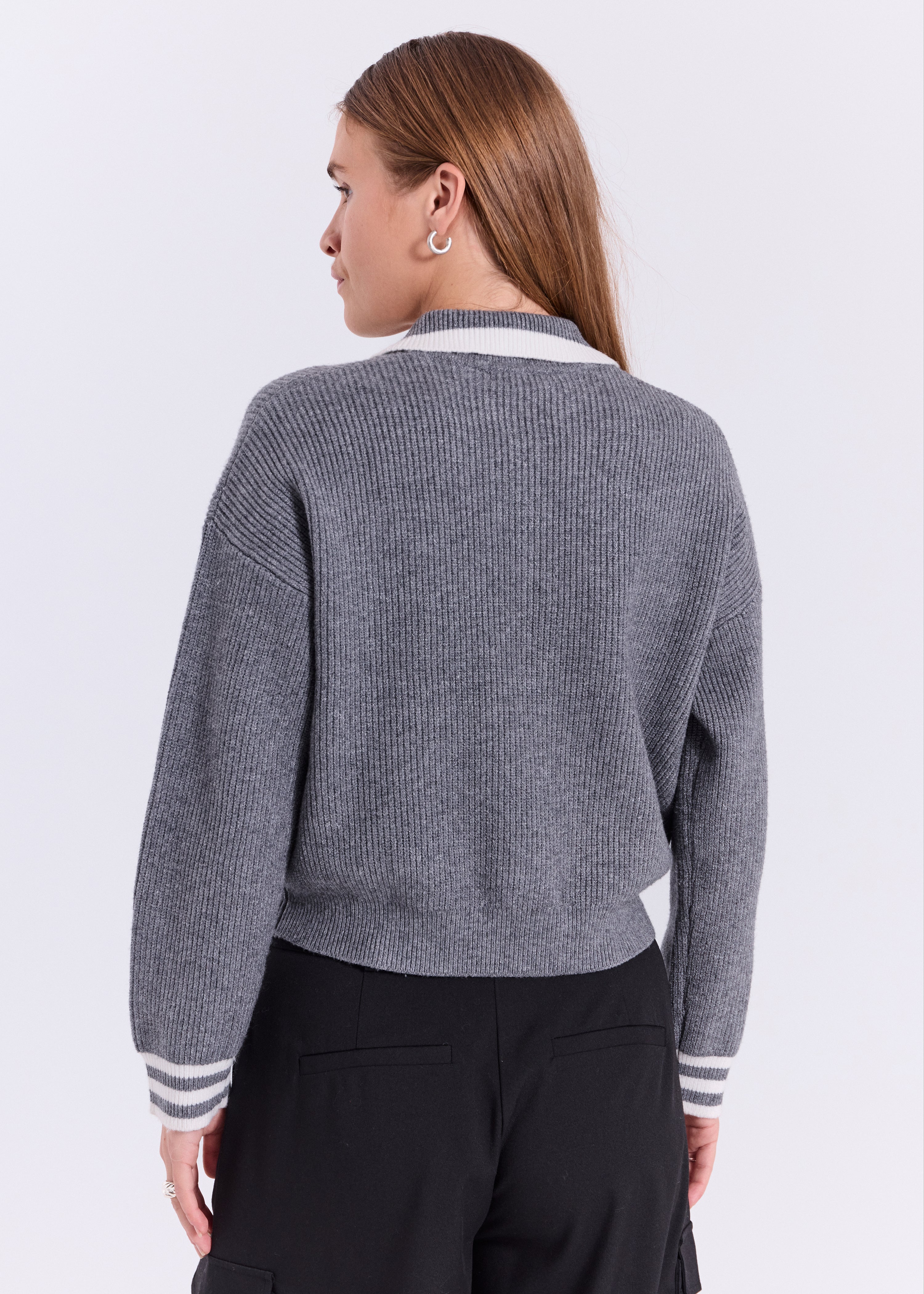 NORR Flena knit polo Knits Dark grey