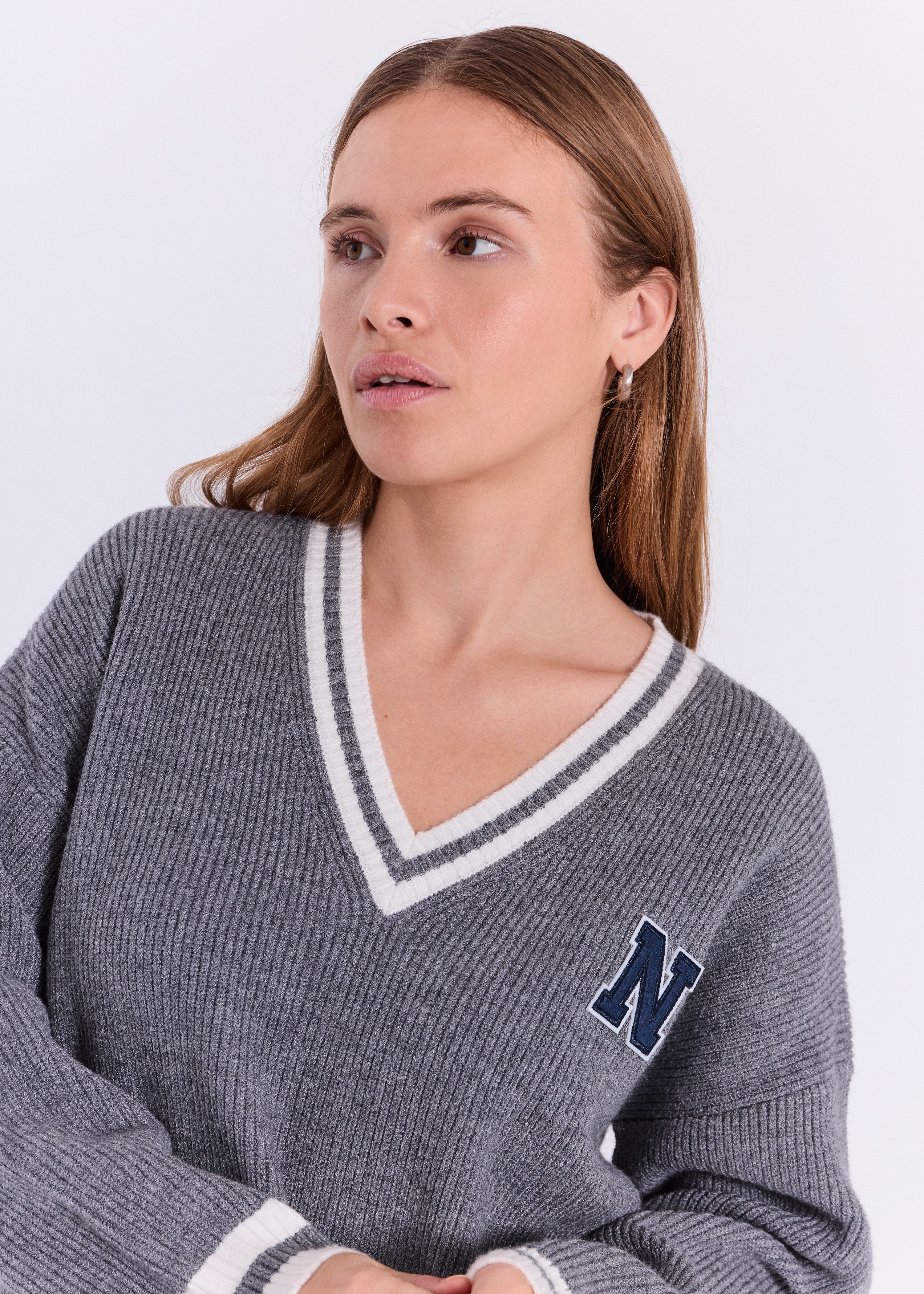 NORR Flena knit top Knits Dark grey