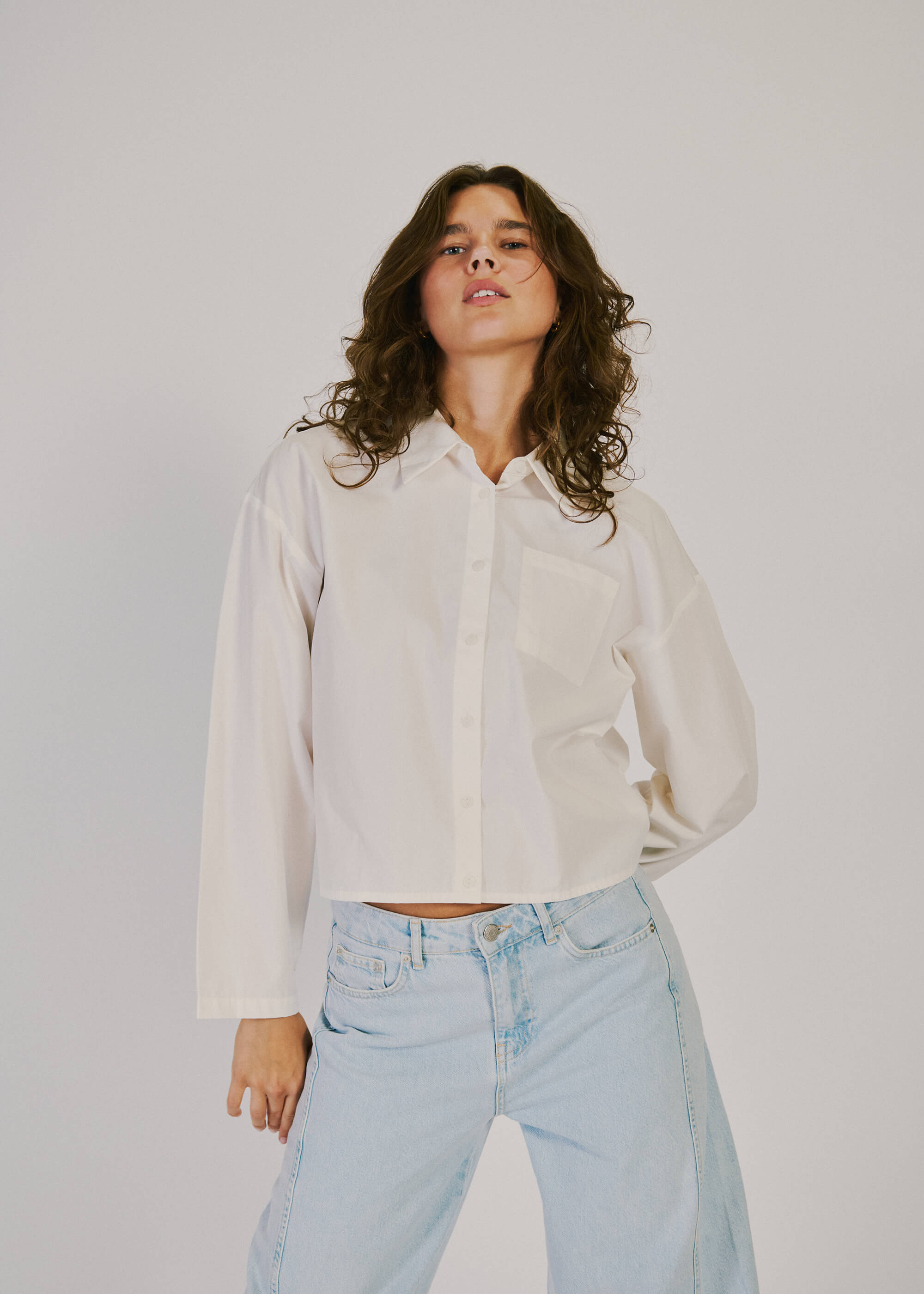 NORR Fraser pleat shirt Shirts White