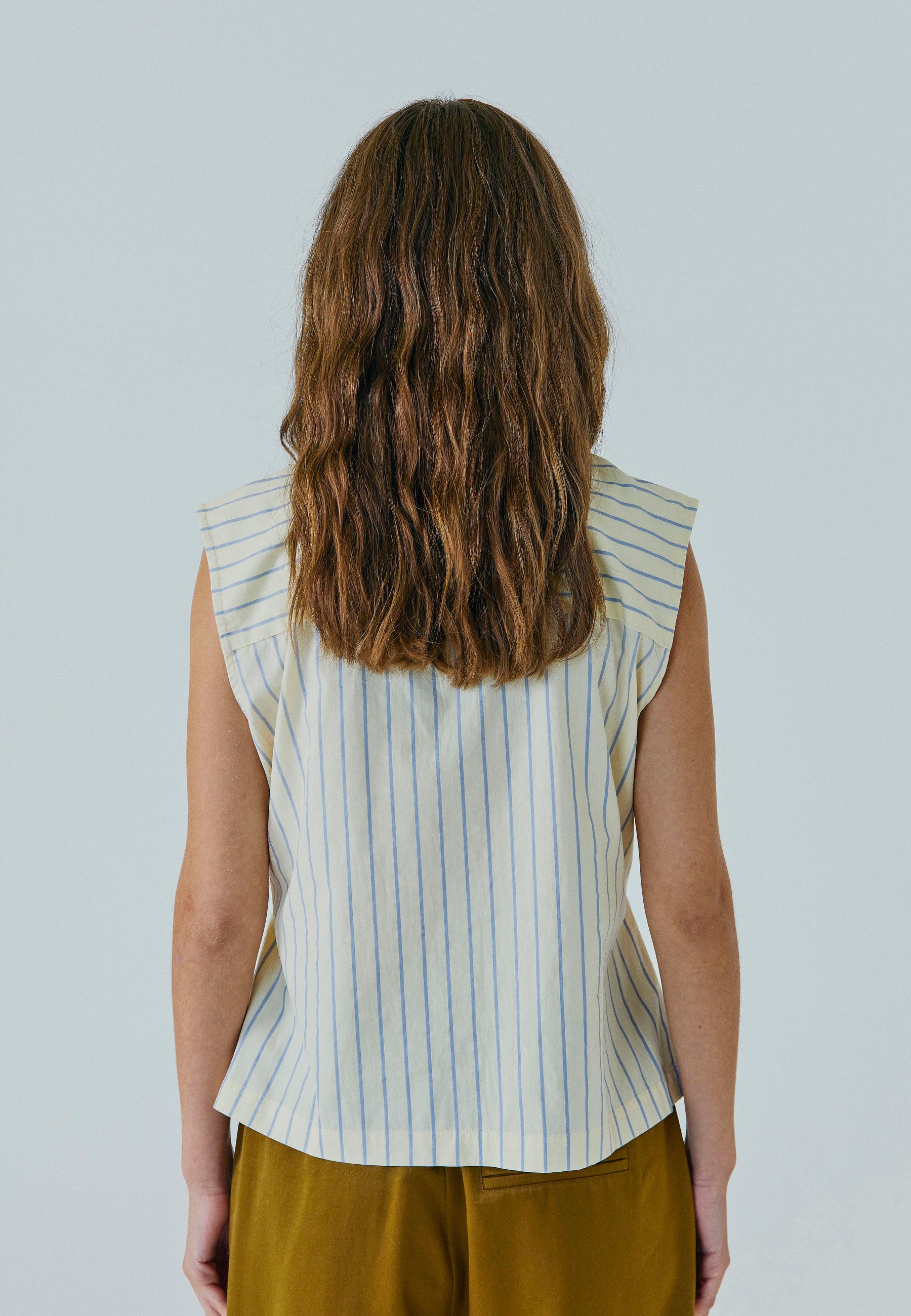NORR Frikka SL shirt Shirts Light yellow stripe