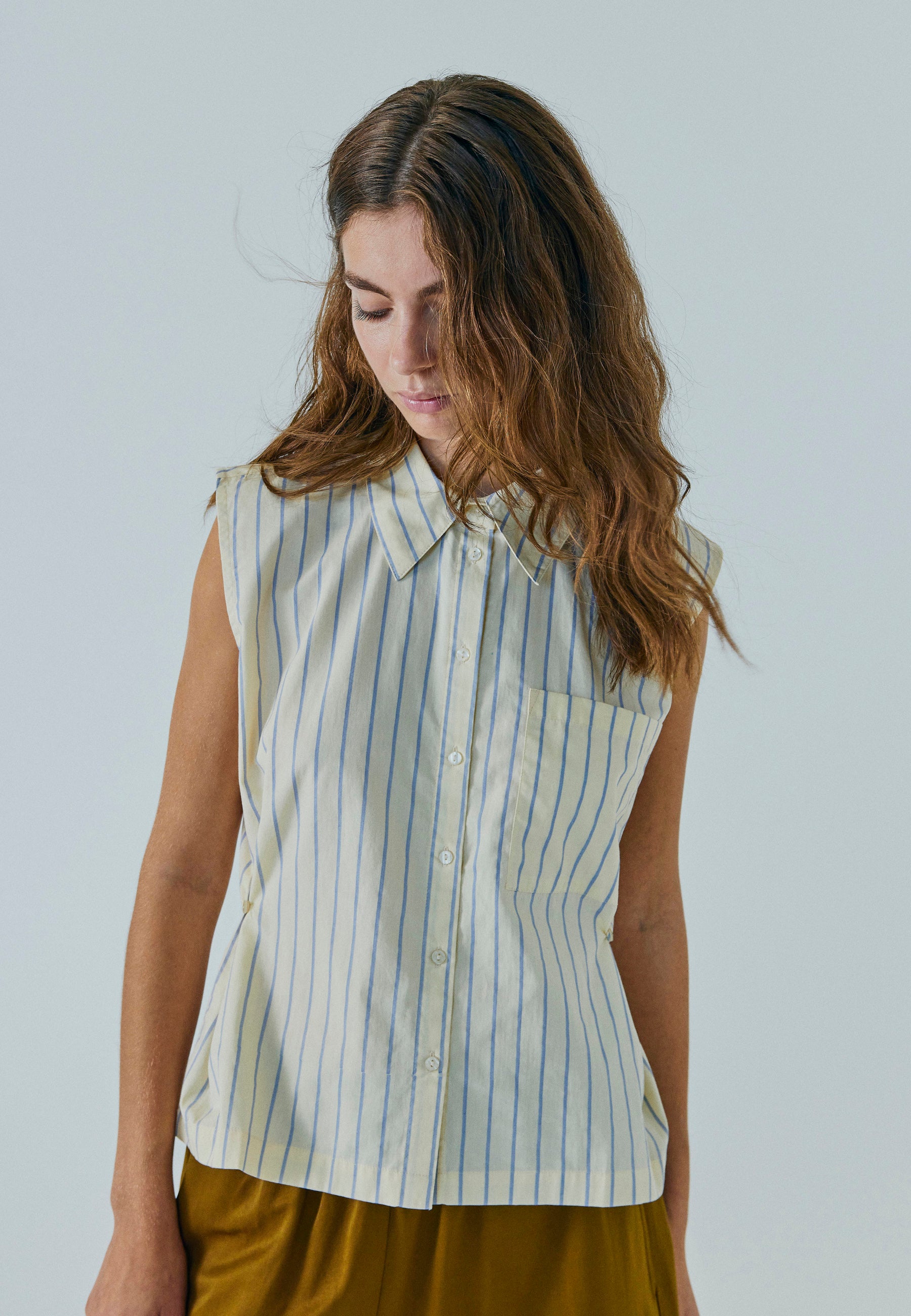 NORR Frikka SL shirt Shirts Light yellow stripe