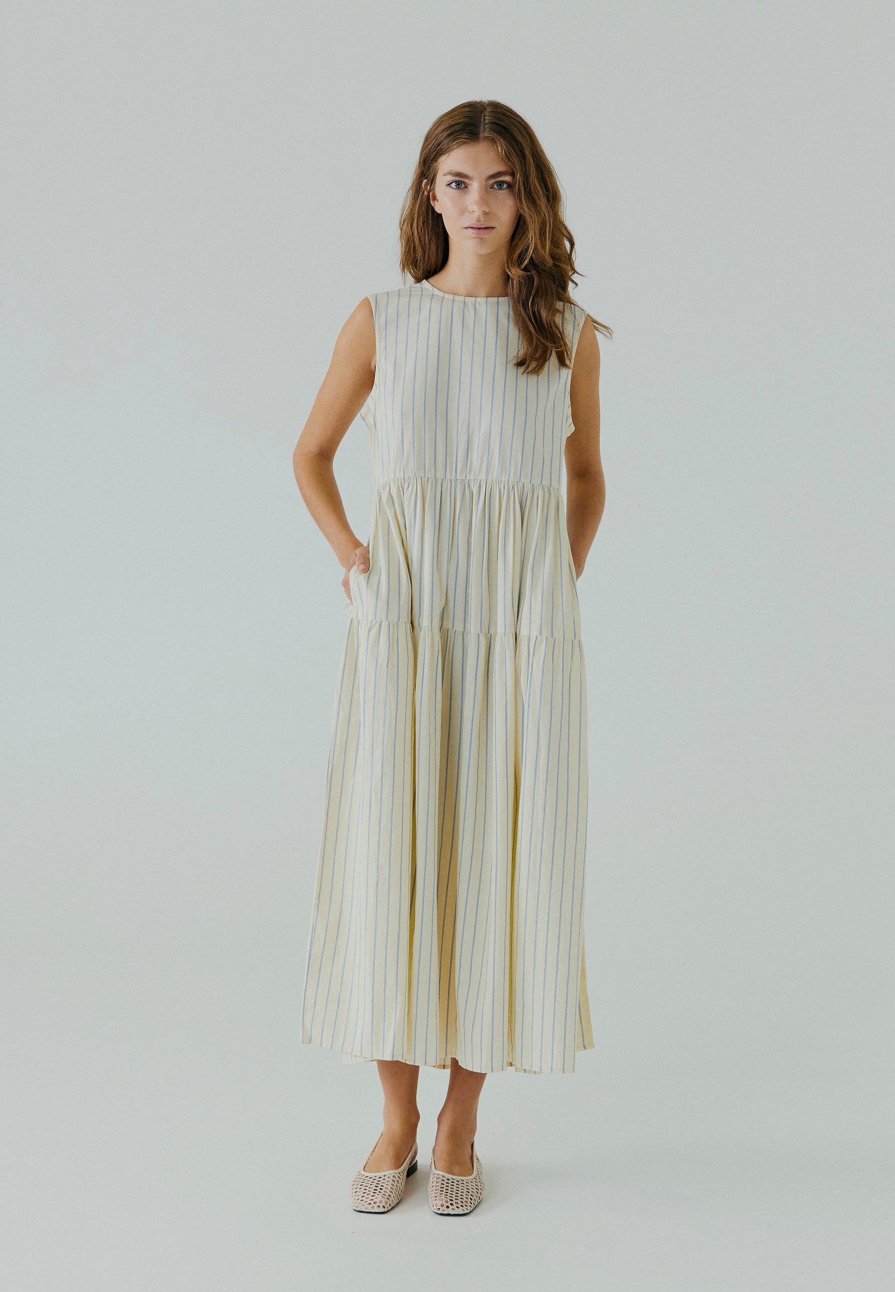 NORR Frikka maxi dress Dresses Light yellow stripe