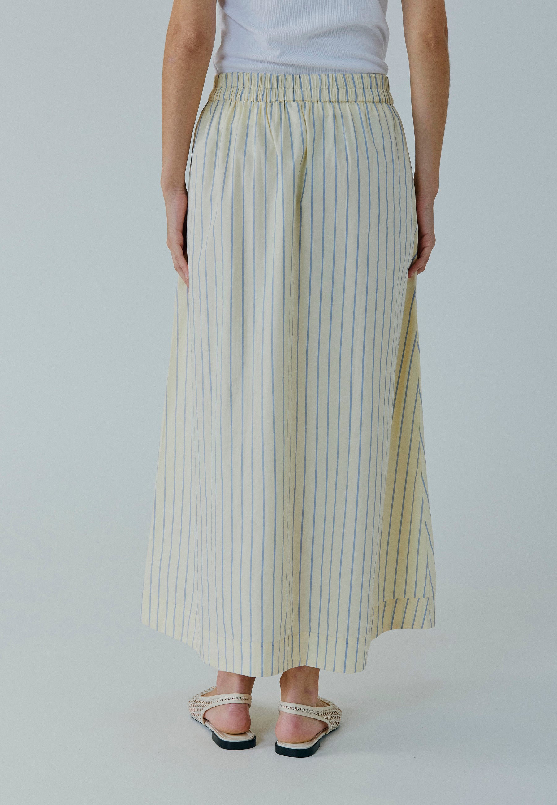 NORR Frikka maxi skirt Skirts Light yellow stripe