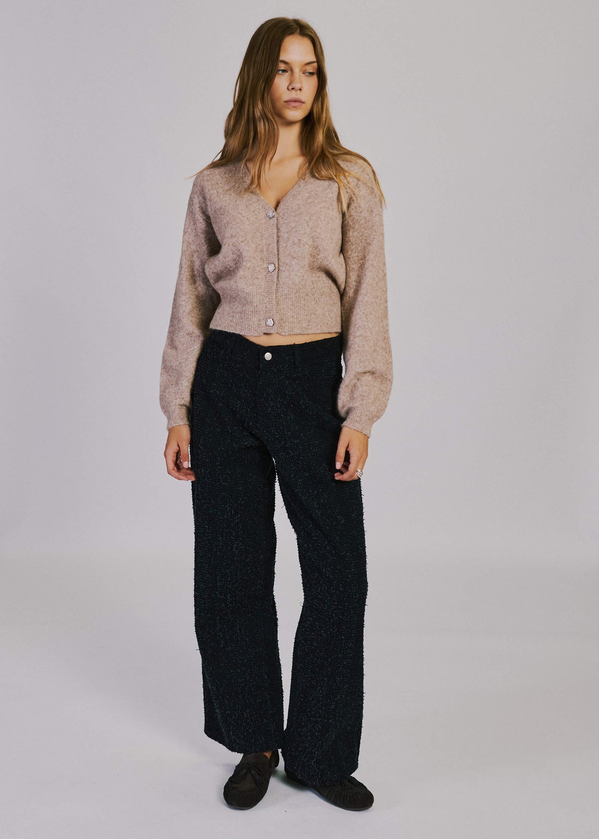 NORR Halli LS knit cardigan Knits Camel