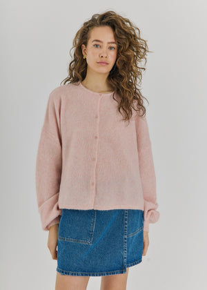 NORR Halli button knit cardigan Cardigans Light pink