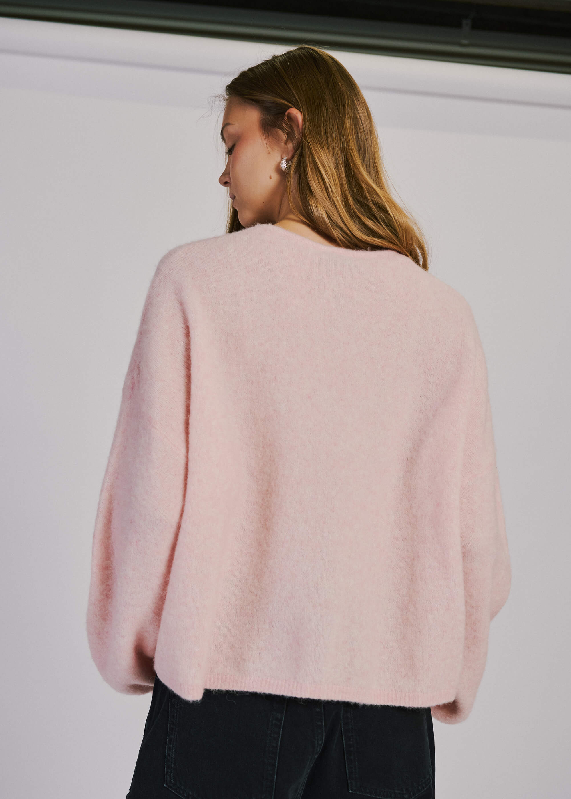 NORR Halli button knit cardigan Knits Light pink