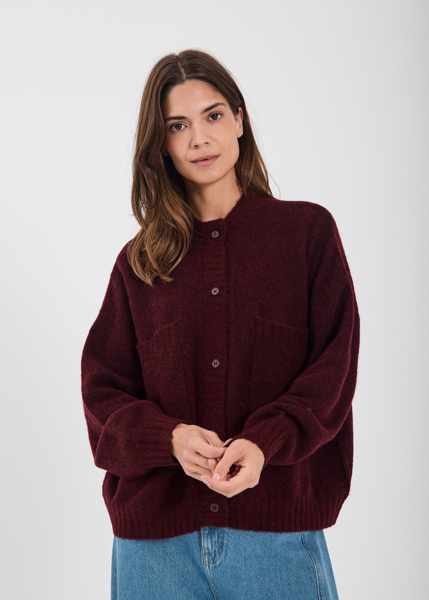 NORR Halli knit cardigan Knits Bordeaux