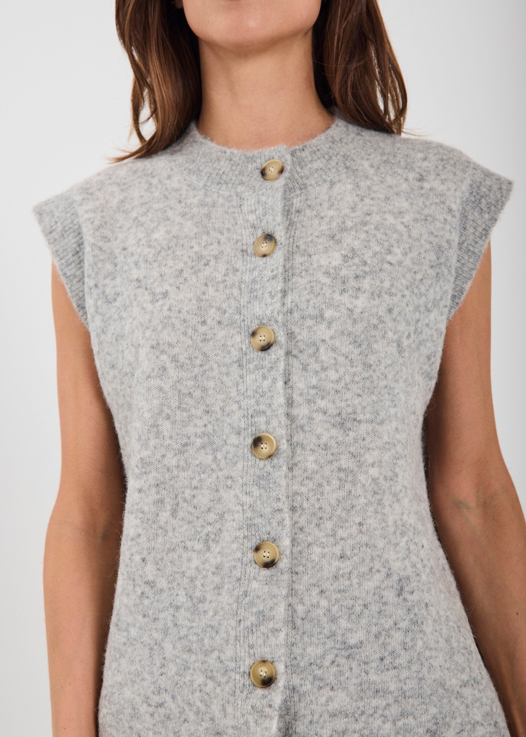 NORR Halli knit waistcoat Knits Light grey melange