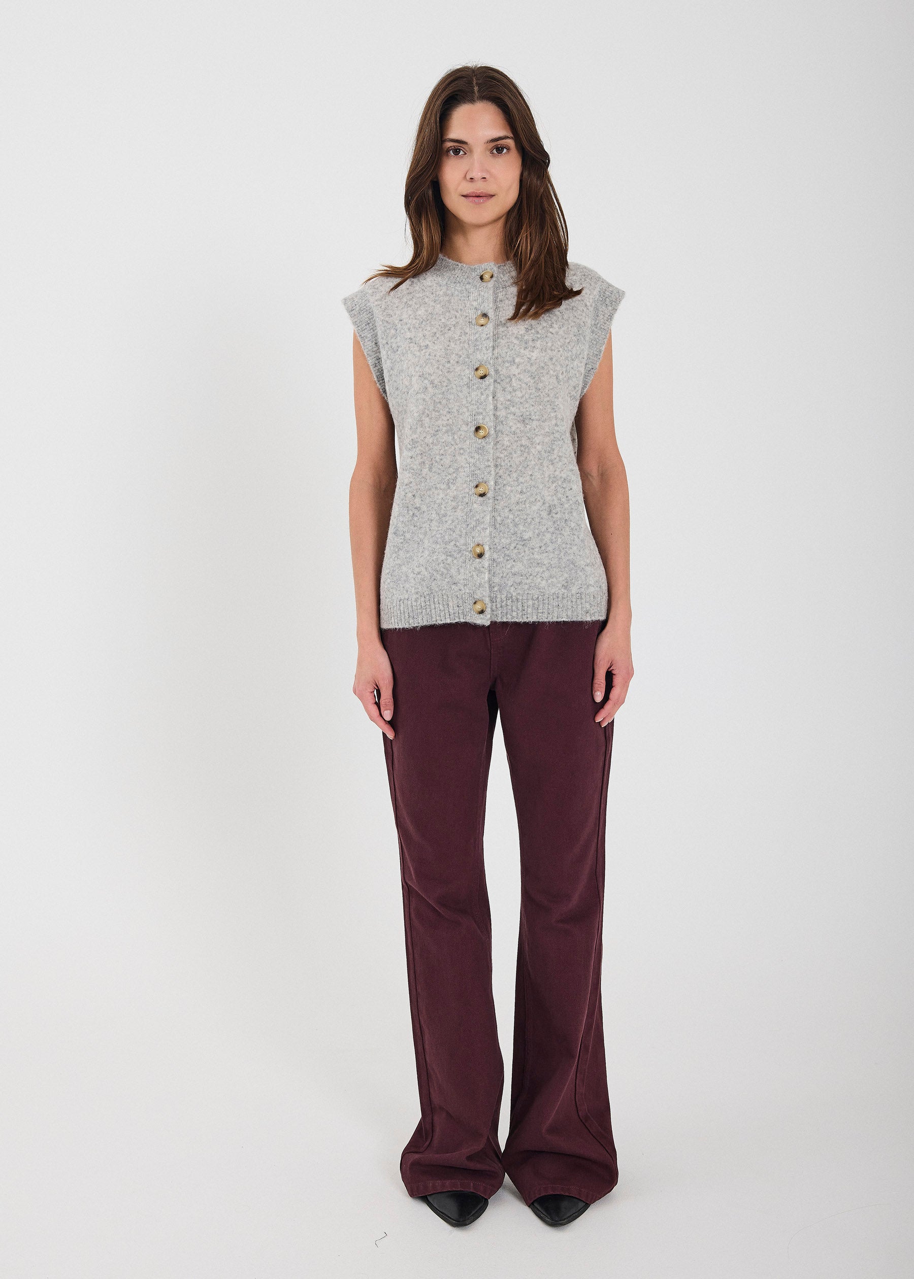 NORR Halli knit waistcoat Knits Light grey melange