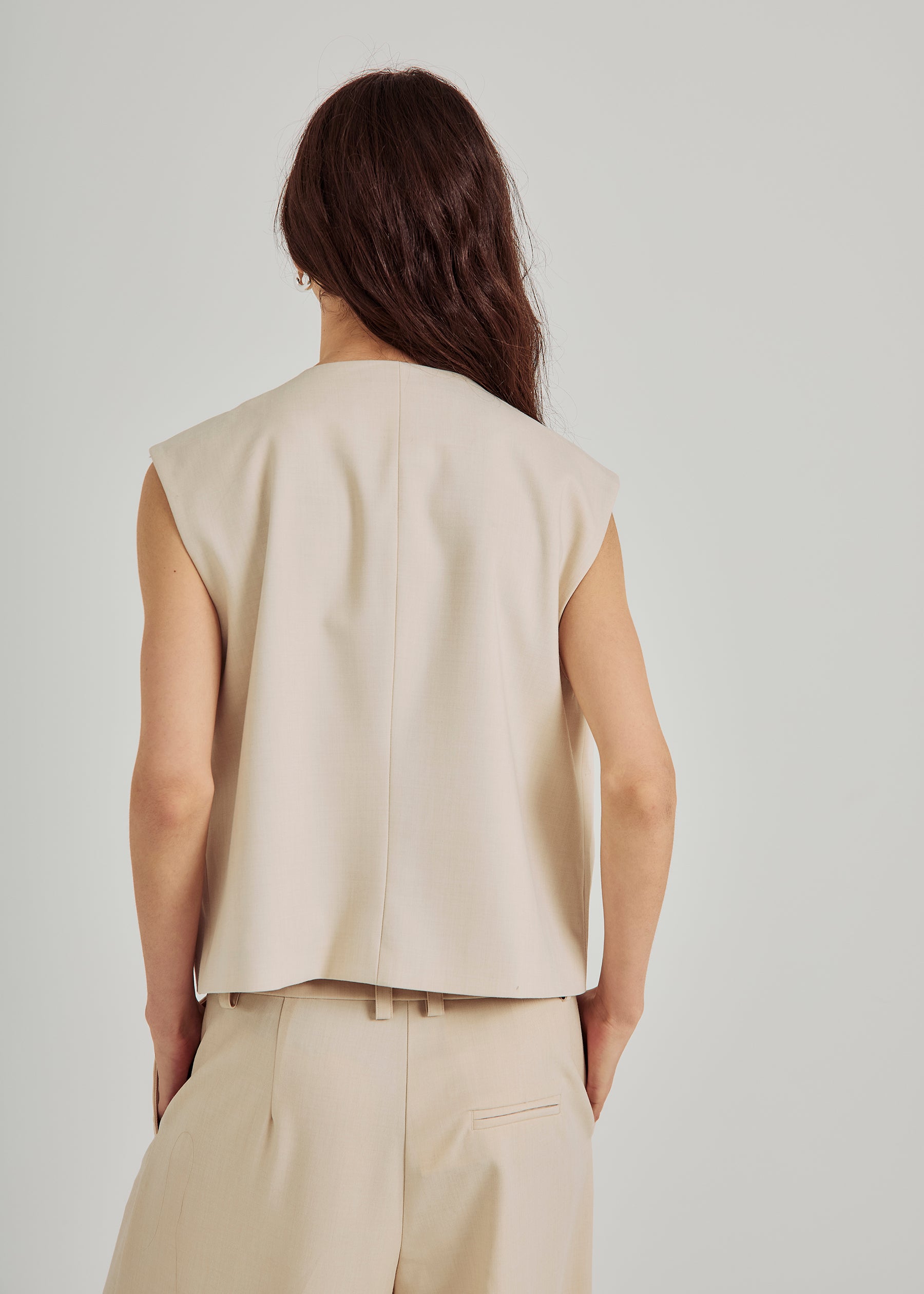 NORR Kamin cropped waistcoat Waistcoats Beige