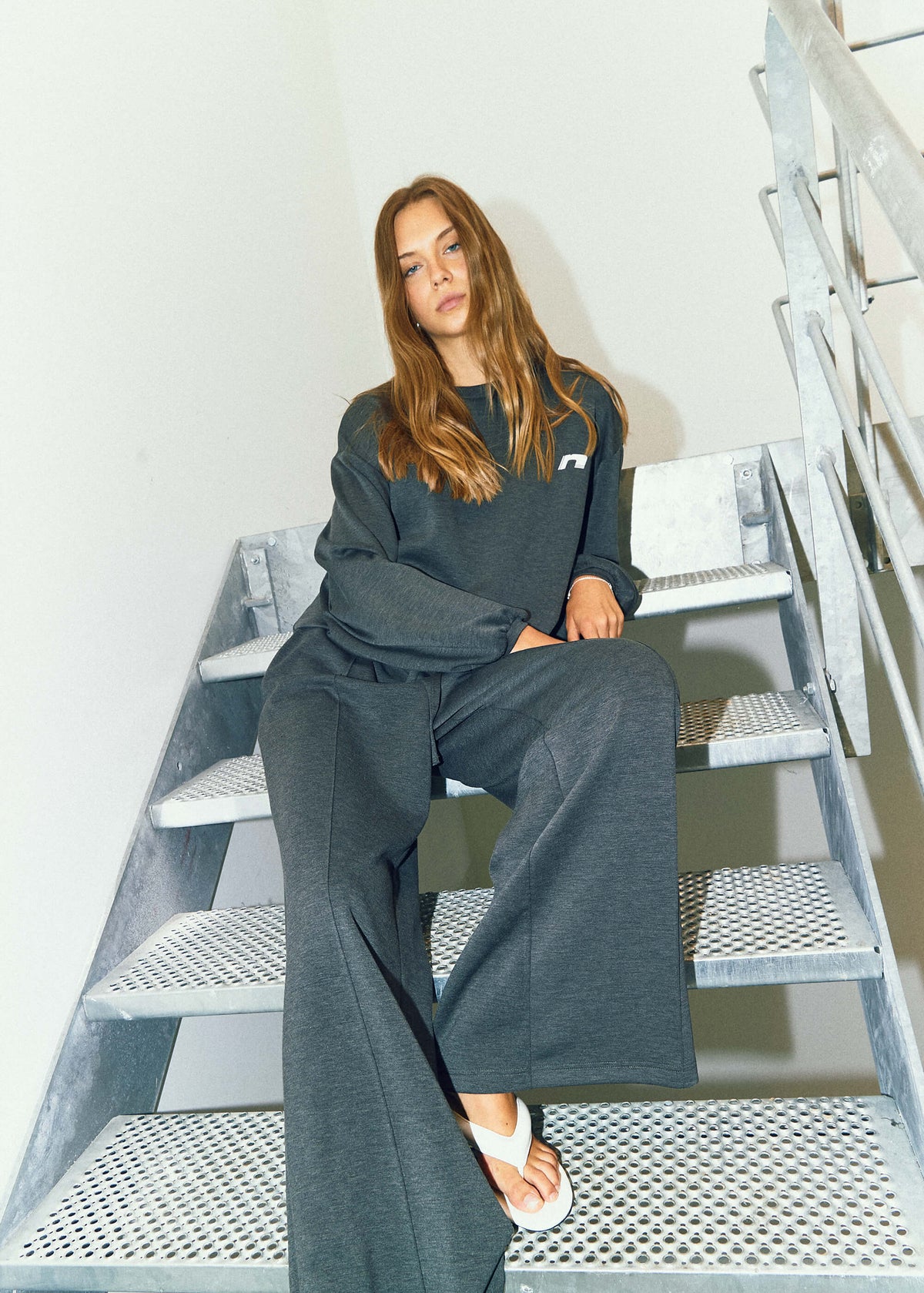 NORR Karla sweat top Tops Dark grey melange