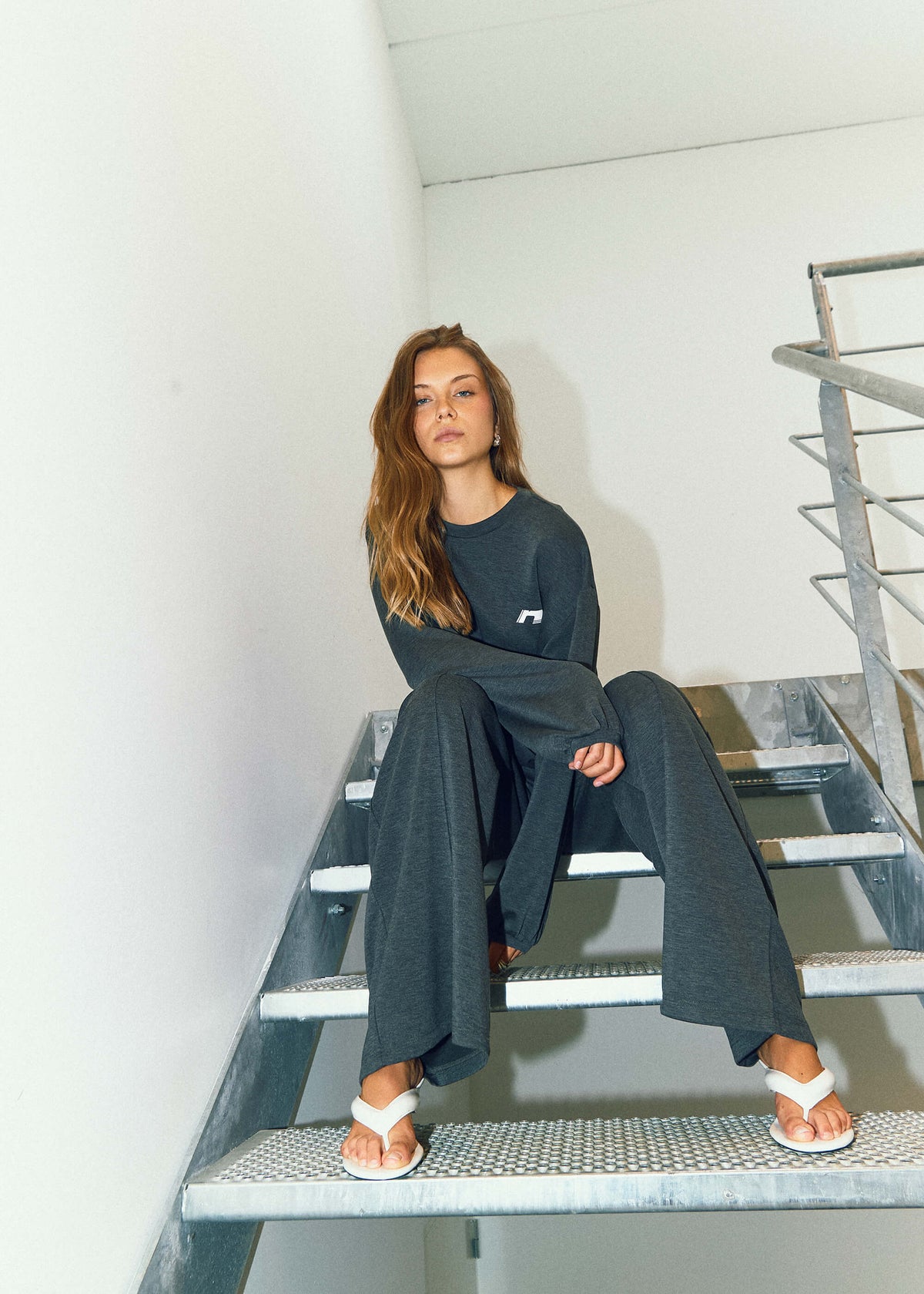 NORR Karla sweat top Tops Dark grey melange