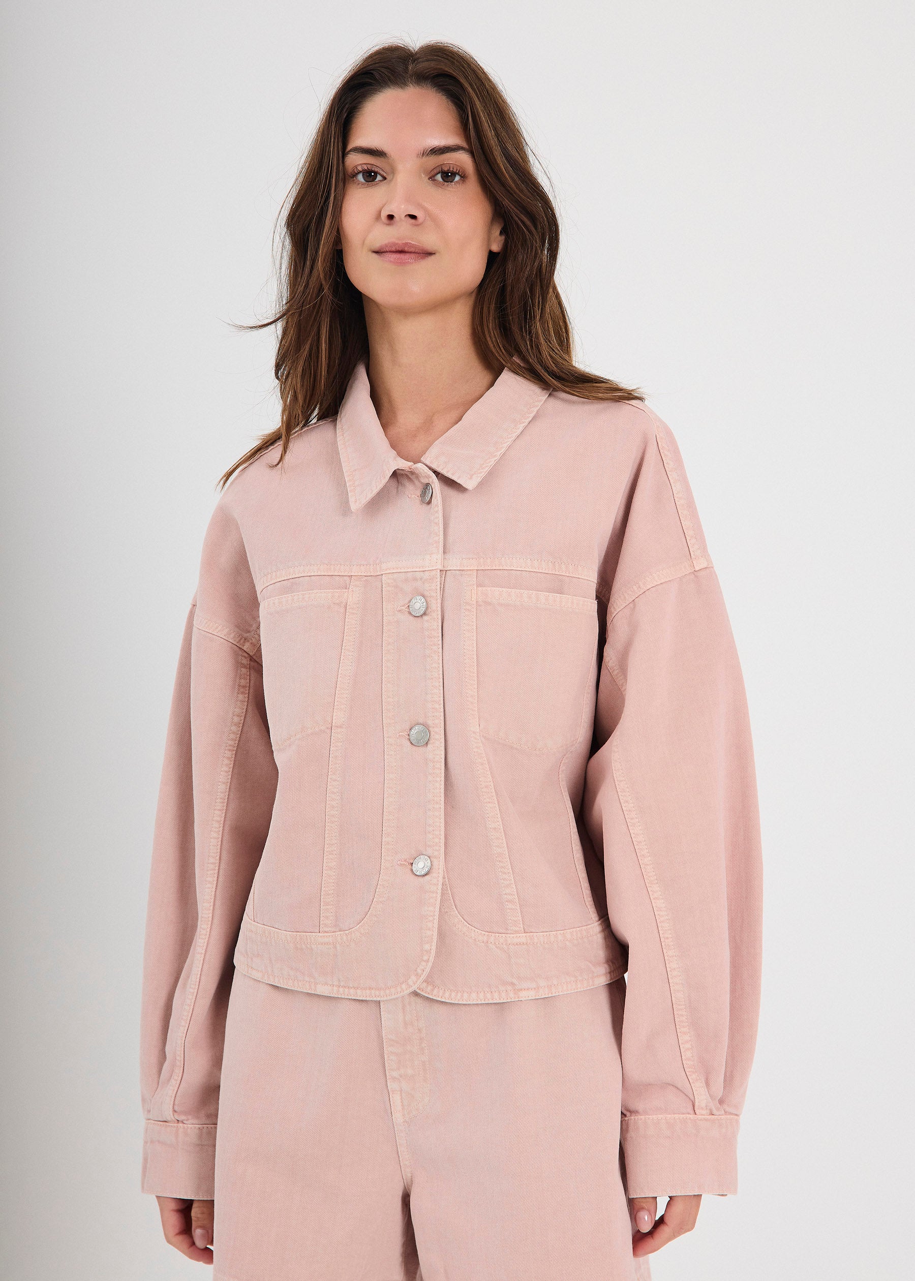 Kenzie LS denim jacket - Light pink wash