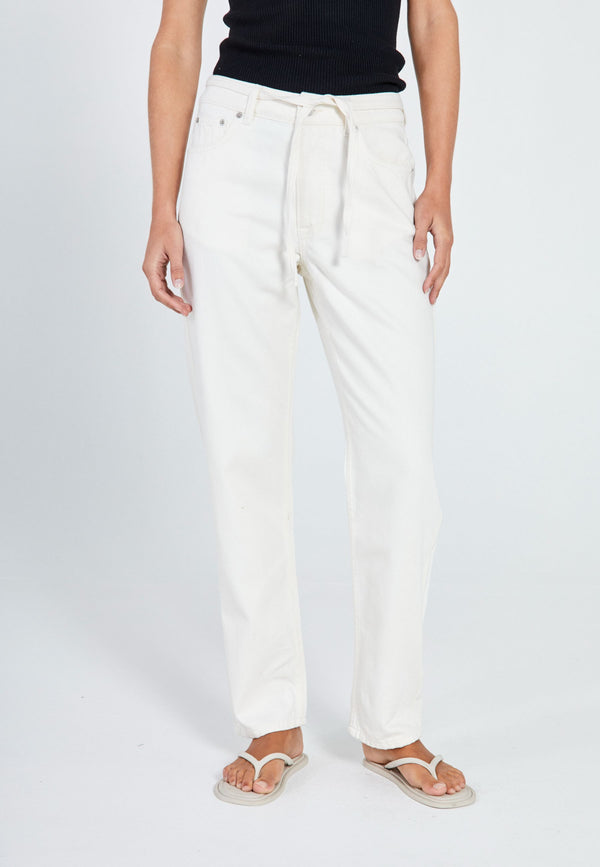 NORR Kenzie relaxed belt jeans Pants White wash
