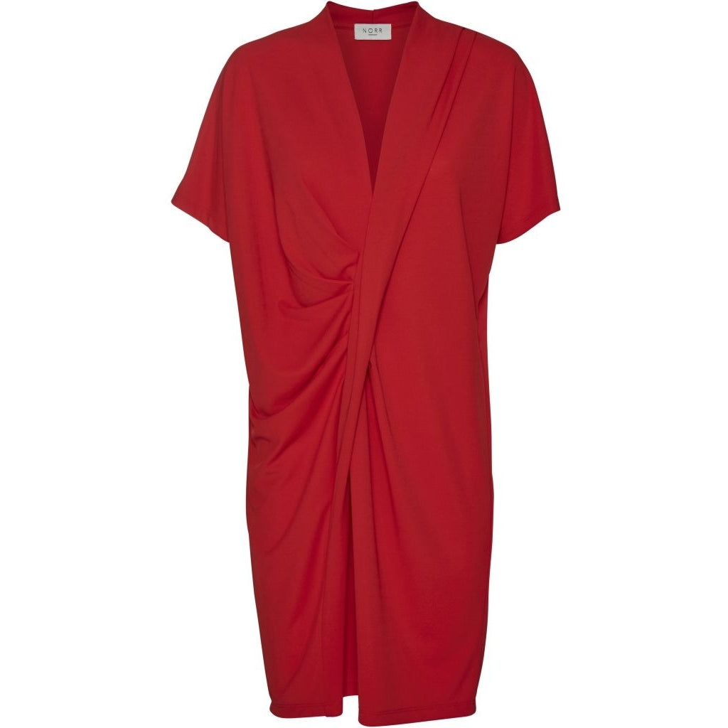 NORR Lake drape dress Dresses Red