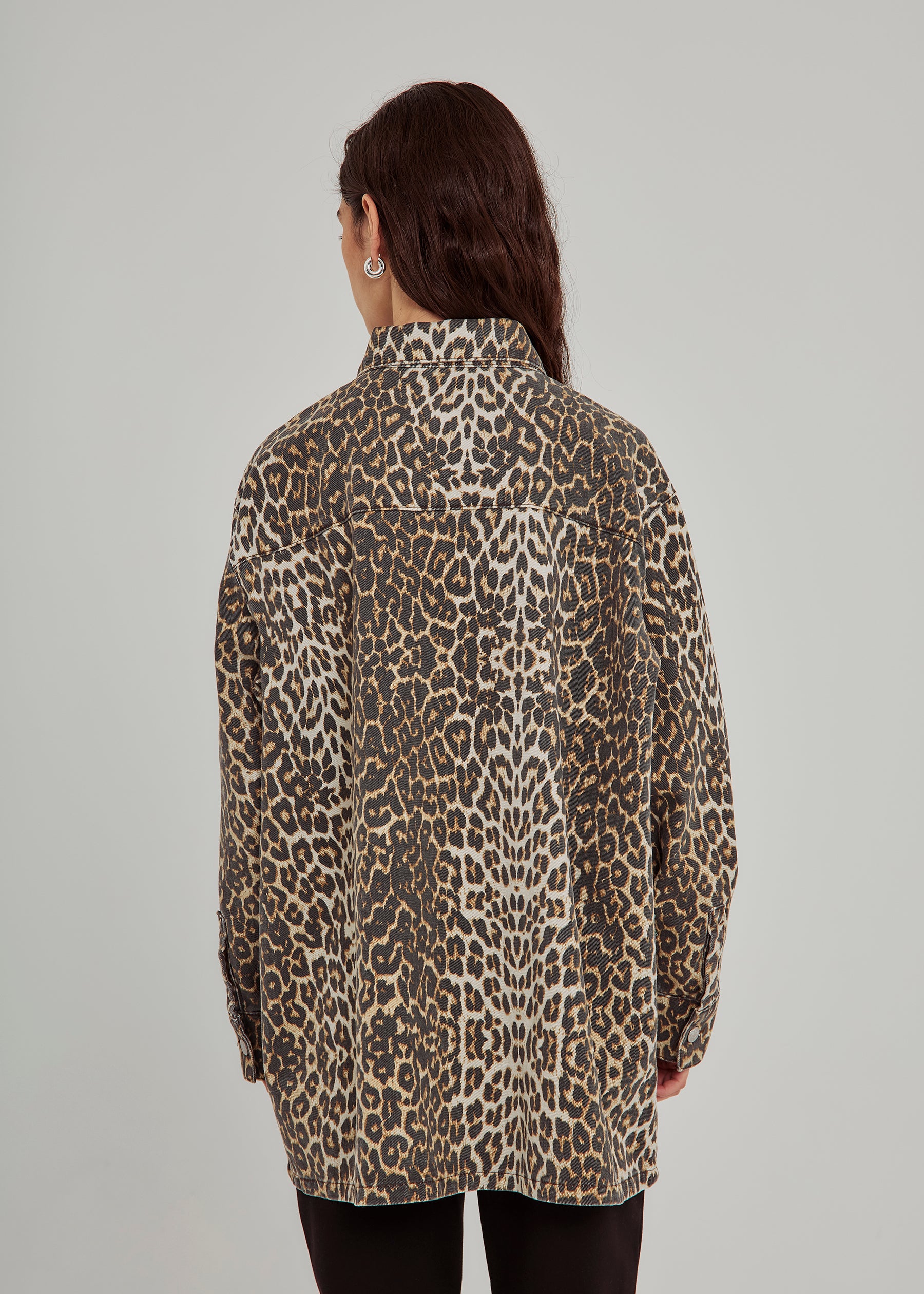 NORR Larisa clean denim shirt Shirts Leo print