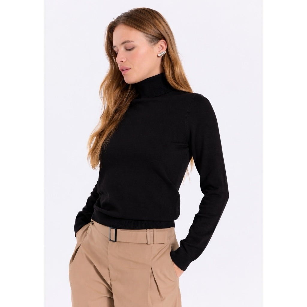NORR Lena roll neck knit top Knits Black