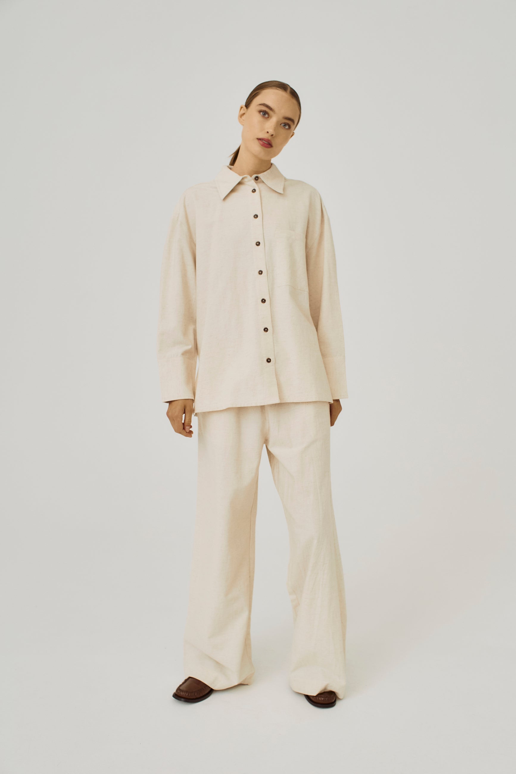 NORR Linea wide pants Pants Beige