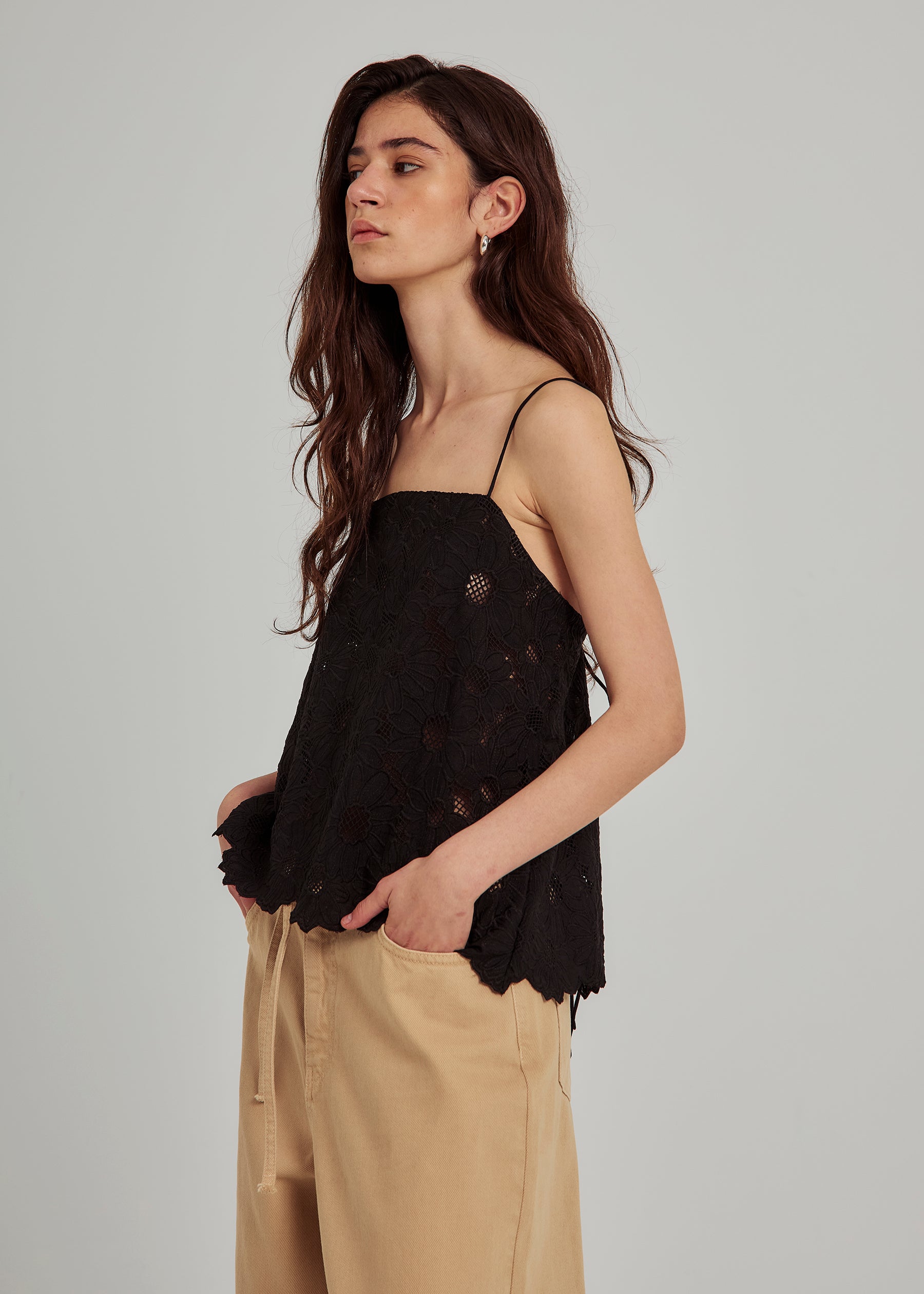 NORR Loisa strap top Tops Black