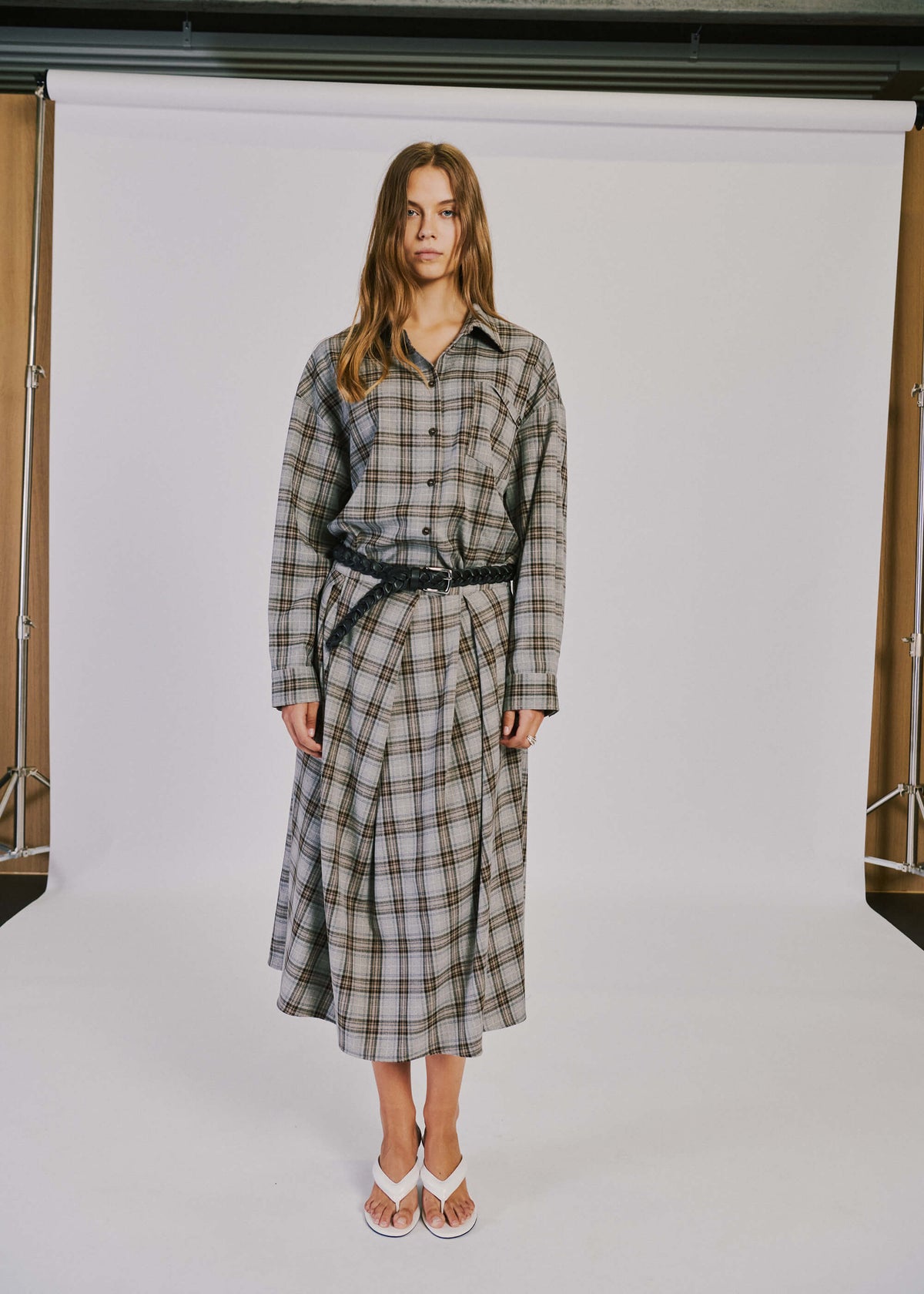NORR Lyra midi skirt Skirts Brown check