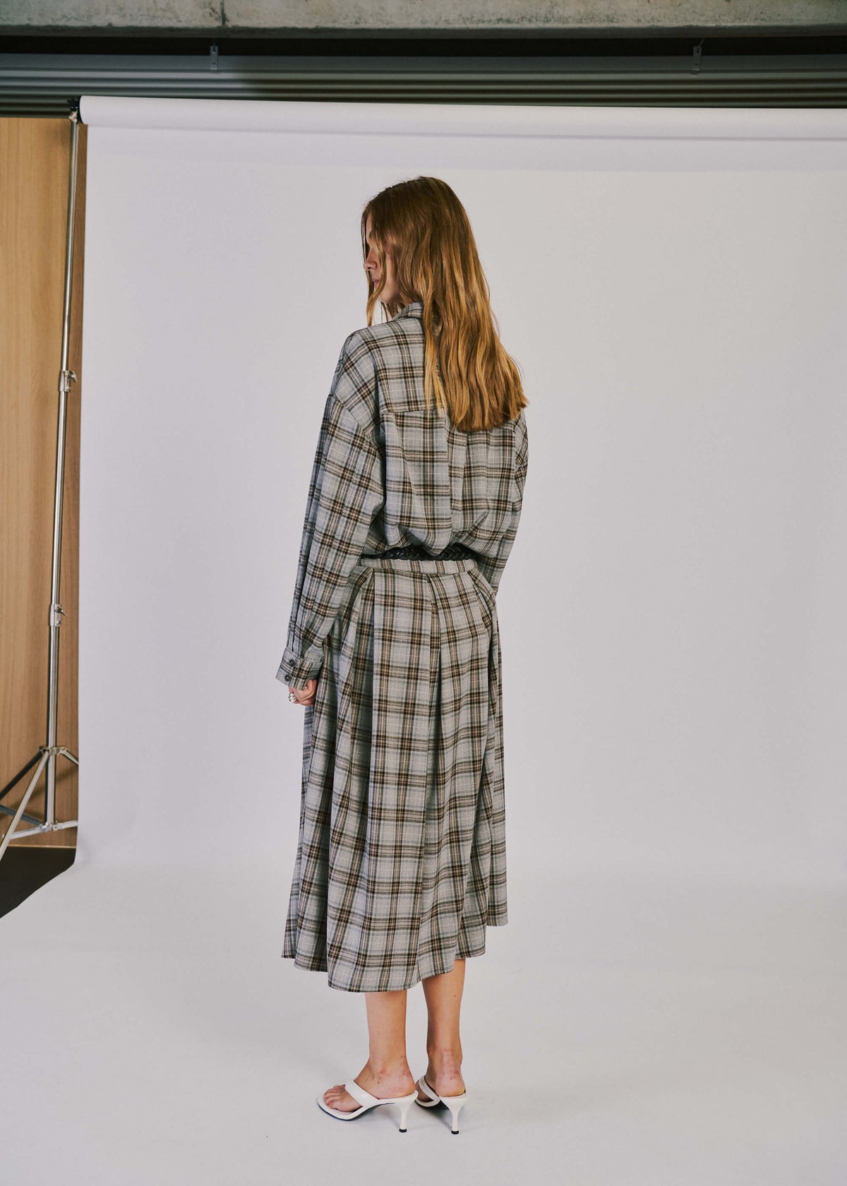 NORR Lyra midi skirt Skirts Brown check