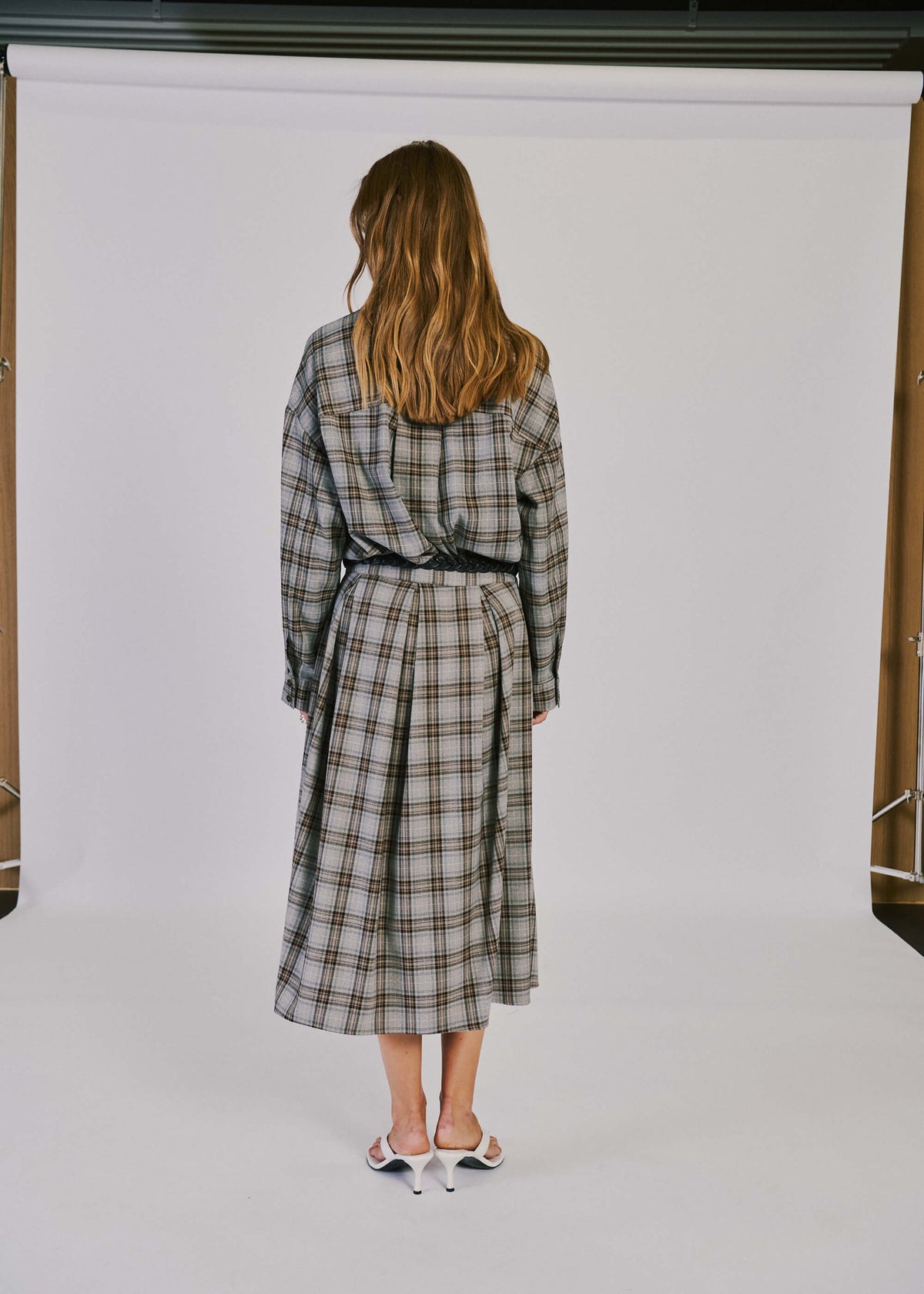 NORR Lyra midi skirt Skirts Brown check