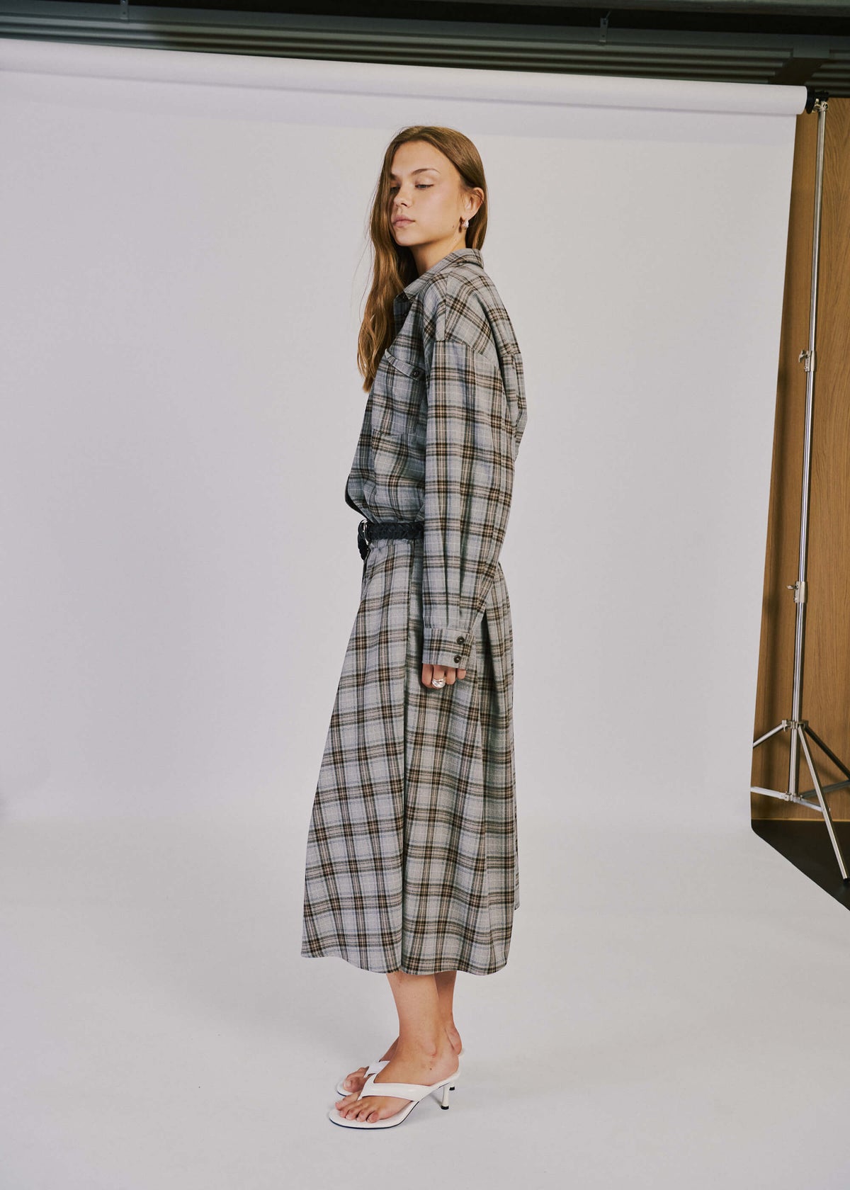 NORR Lyra midi skirt Skirts Brown check
