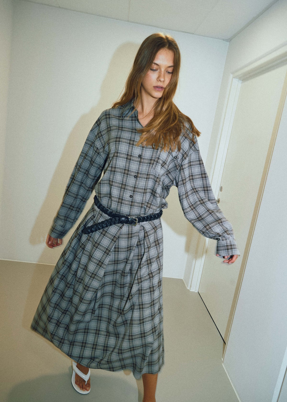 NORR Lyra midi skirt Skirts Brown check
