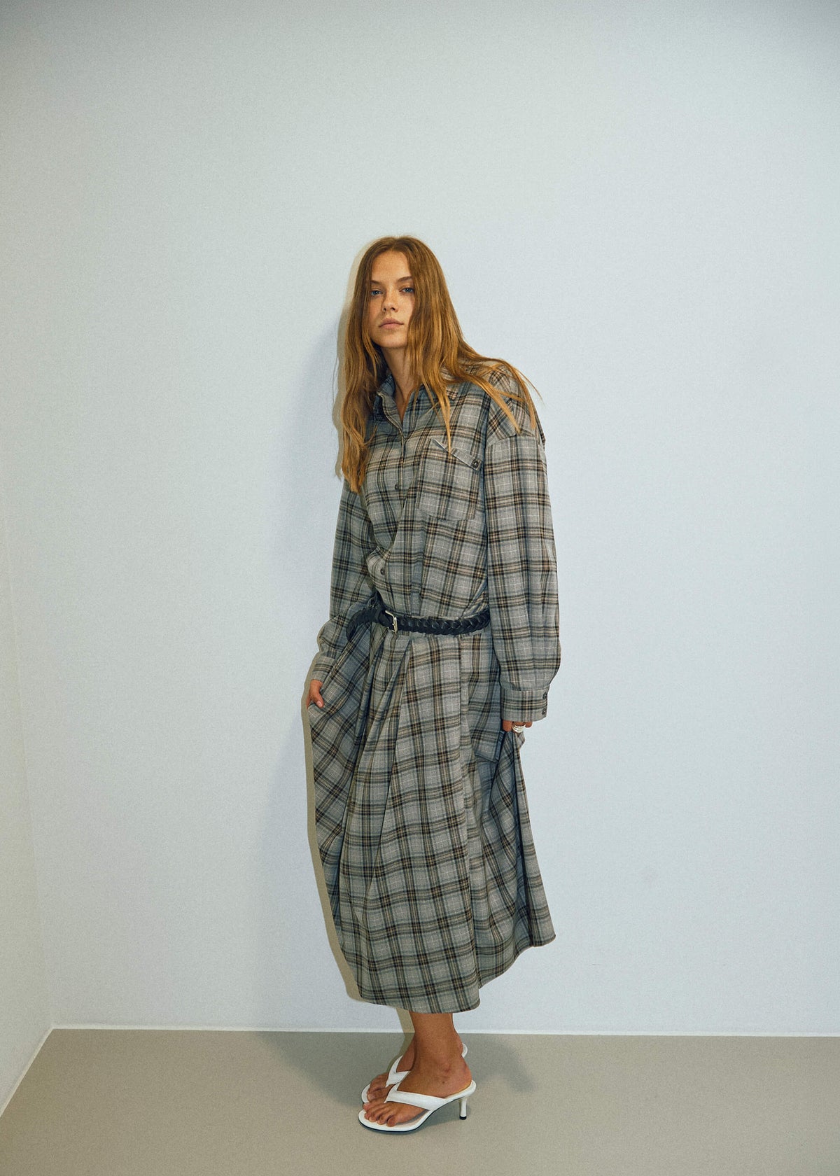 NORR Lyra midi skirt Skirts Brown check