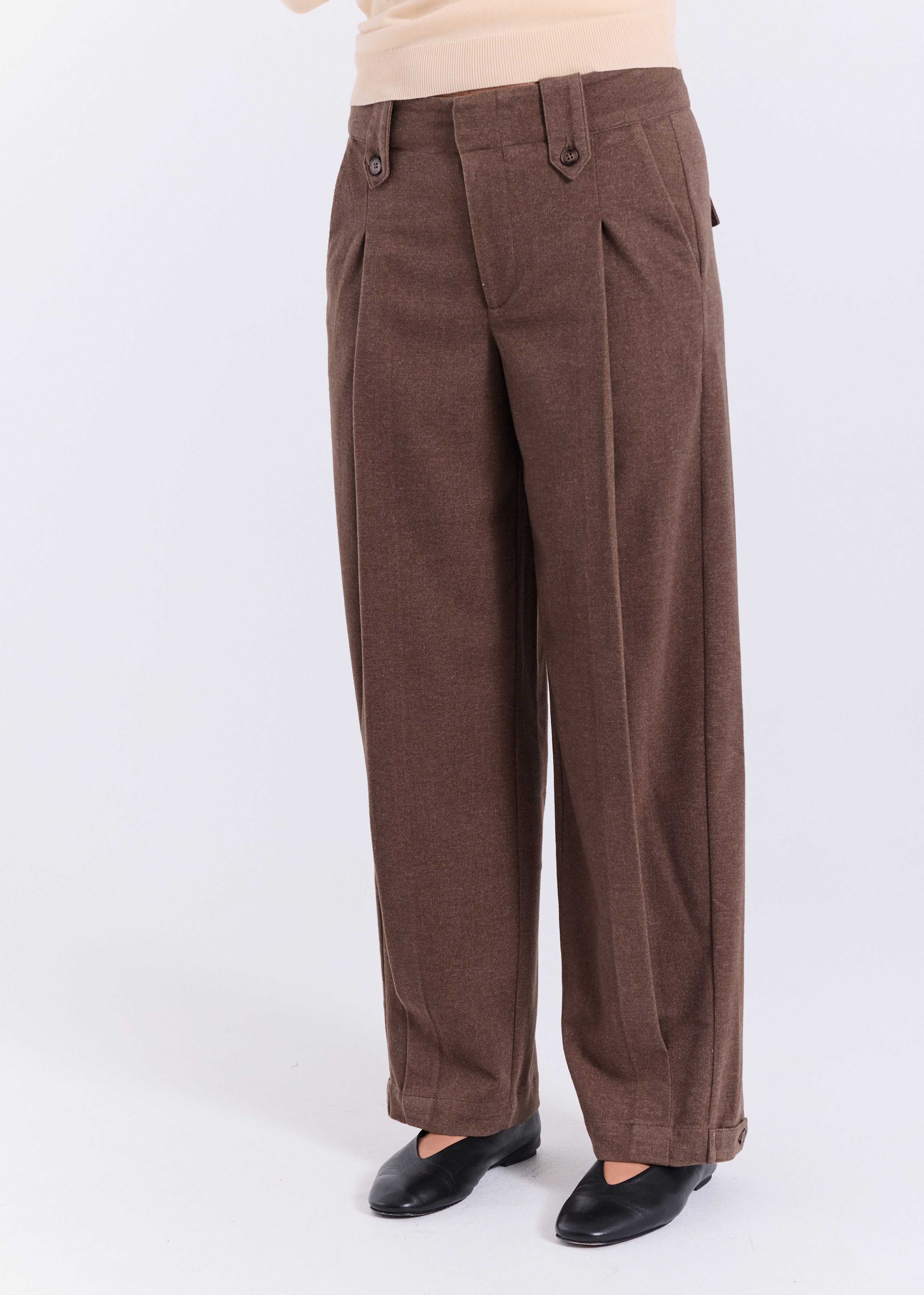 NORR Mayia pants Pants Dark Brown Melange