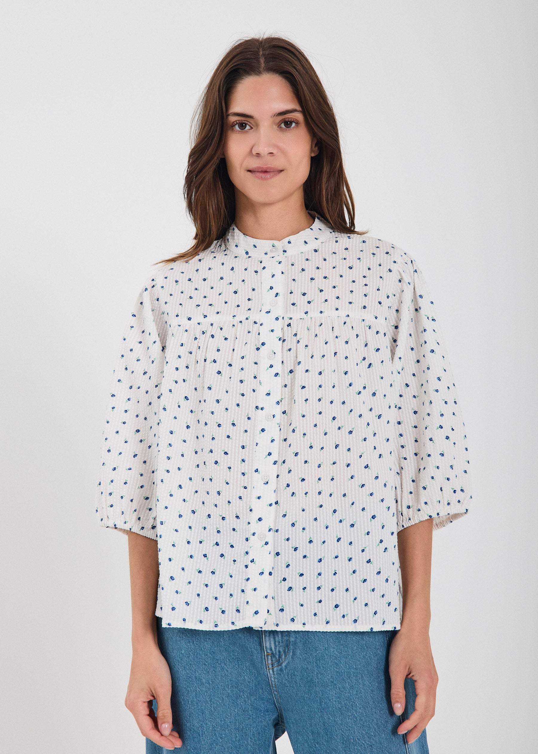 NORR NO - Fia shirt Shirts Blue flower AOP