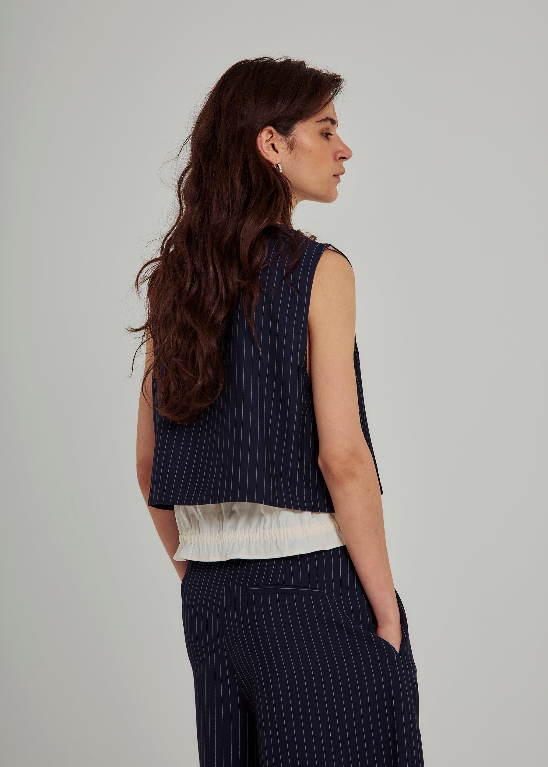 NORR Neo pinstripe long shorts Shorts Navy pinstripe