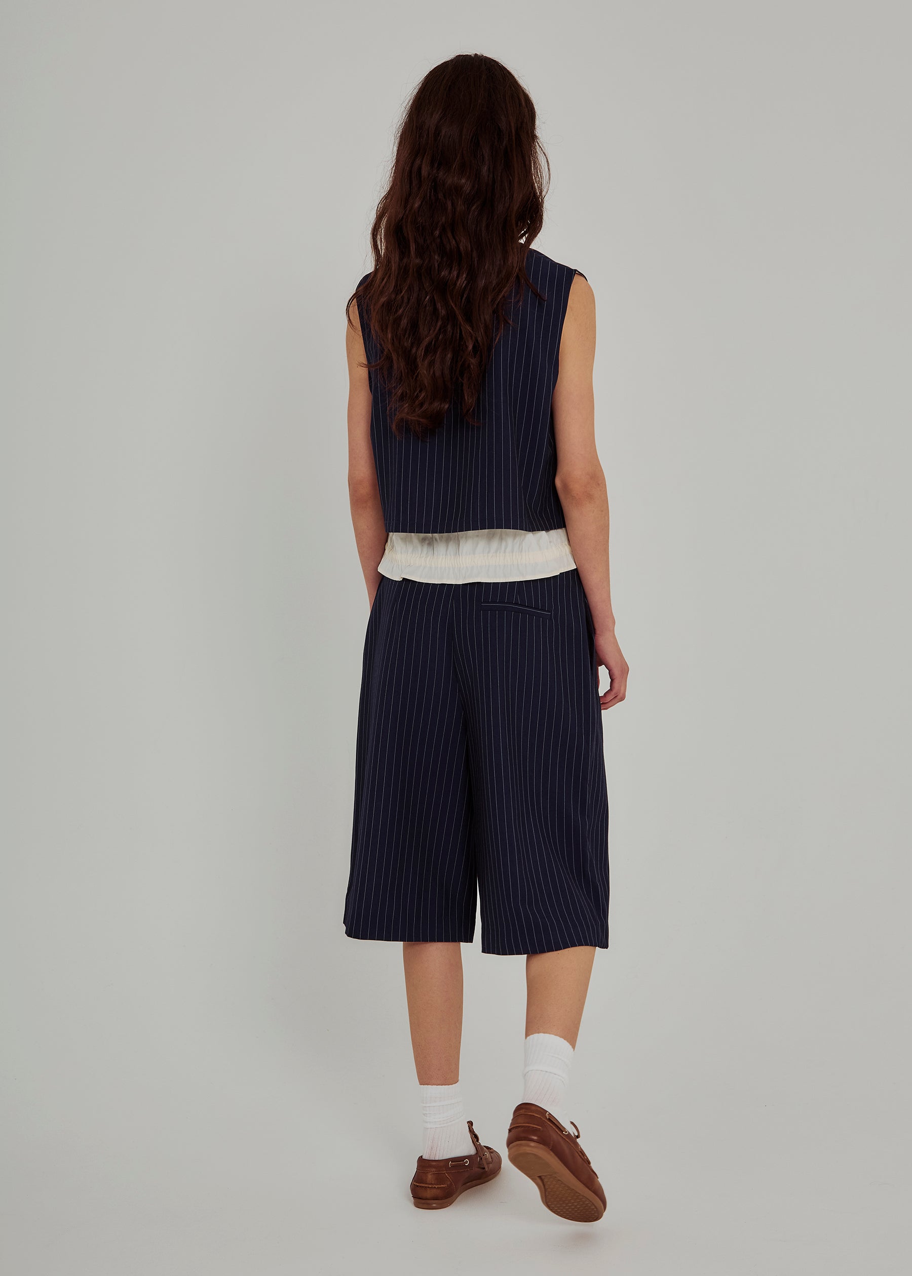NORR Neo pinstripe long shorts Shorts Navy pinstripe